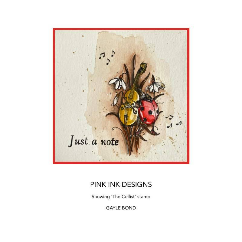 Pink Ink Designs The Cellist A6 Clear Stamp Set