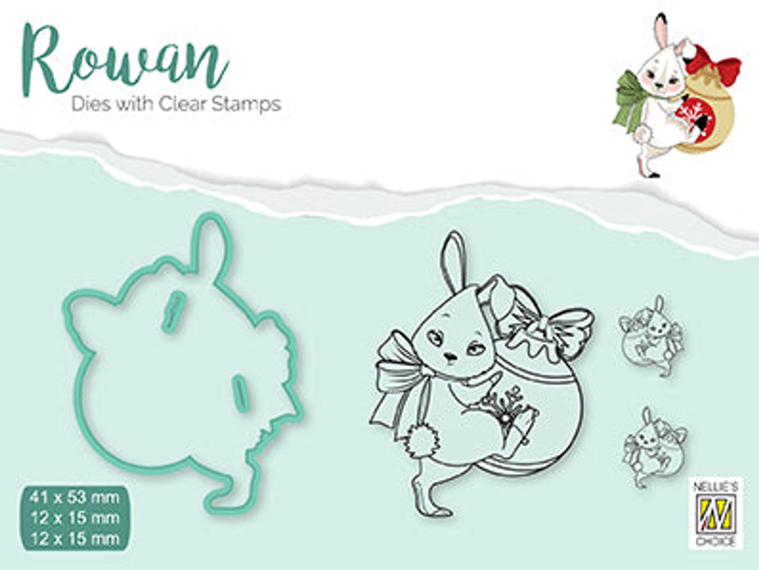Rowan Dies with Clear Stamps Christmas Rabbit