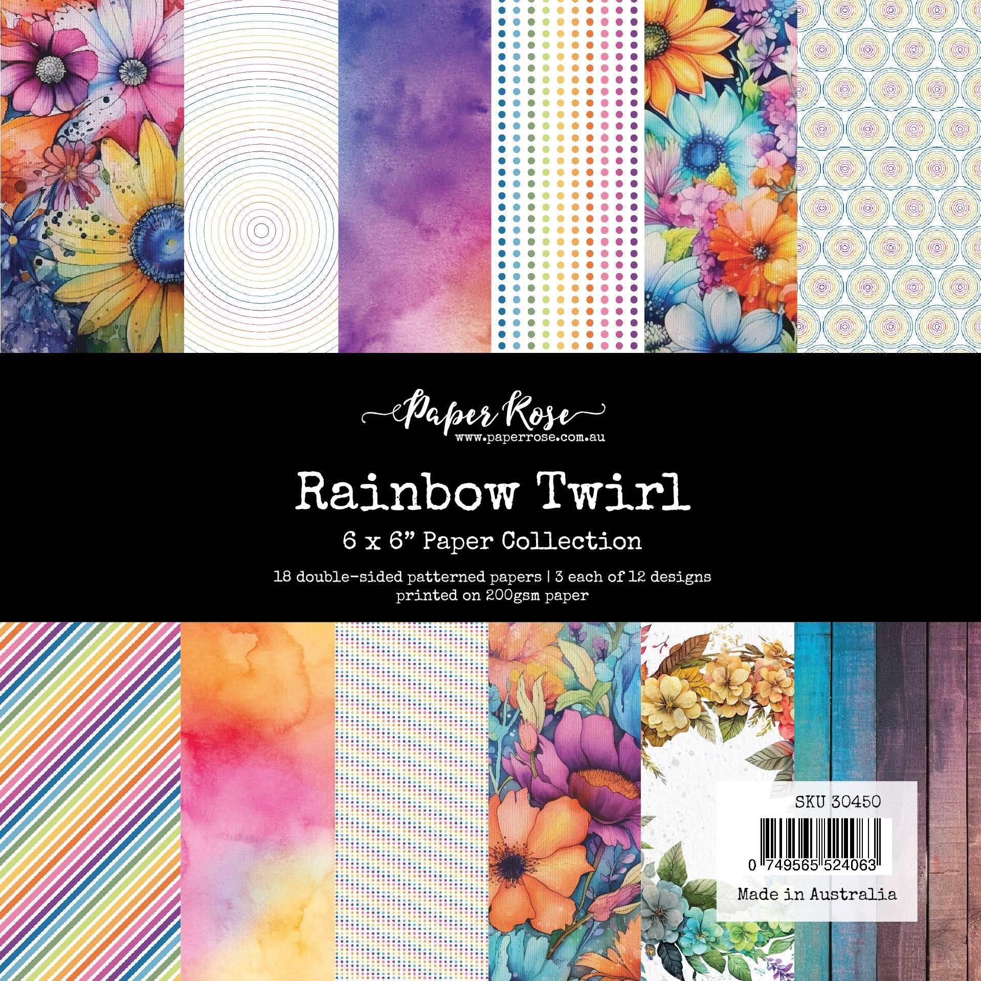 Rainbow Twirl 6x6 Paper Collection 30450