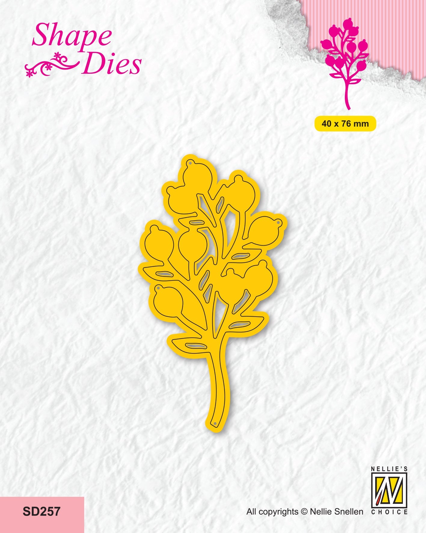 Nellie's Choice Shape Die - Garden - Branch With Fruits