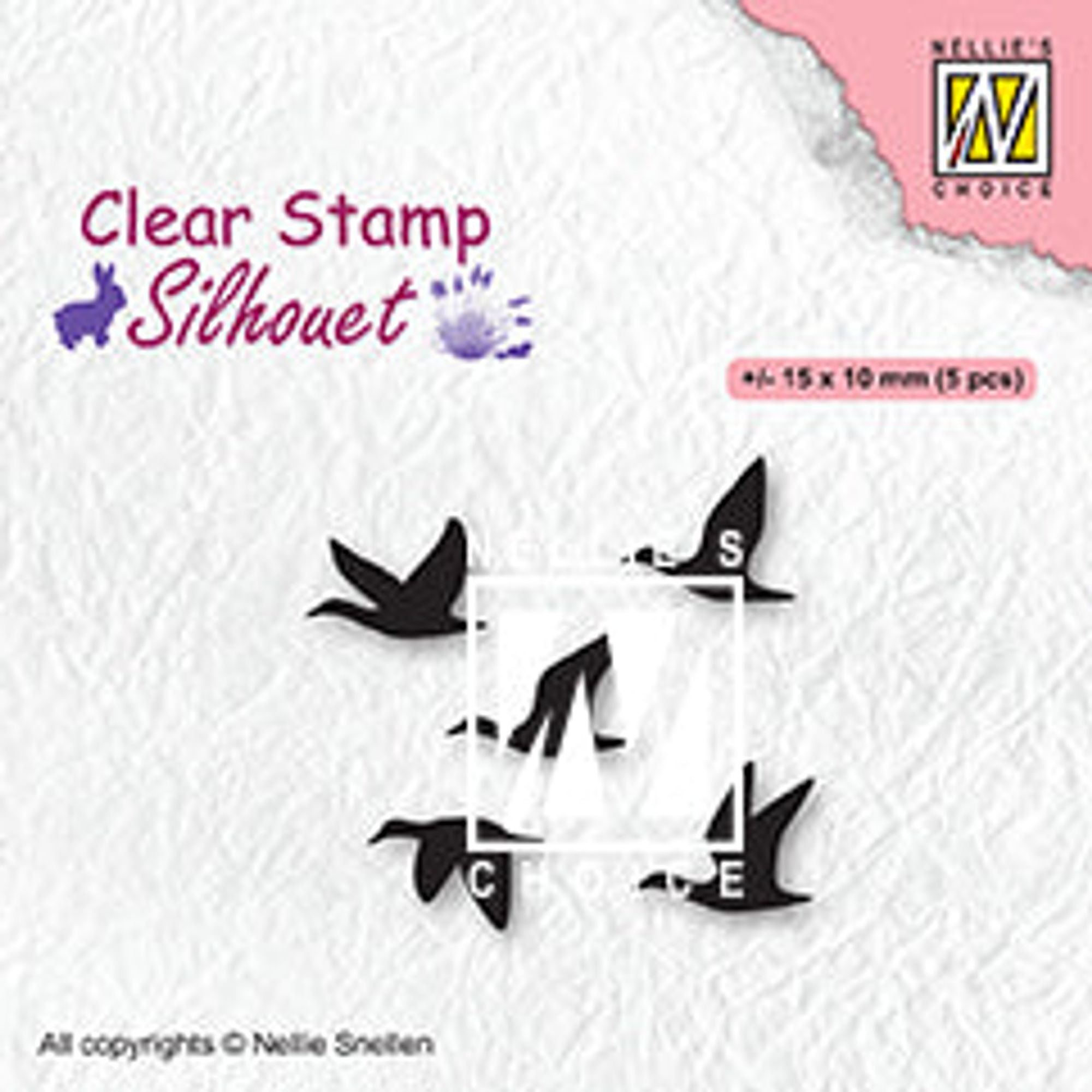 Clear Stamp Silhouette Flying Birds