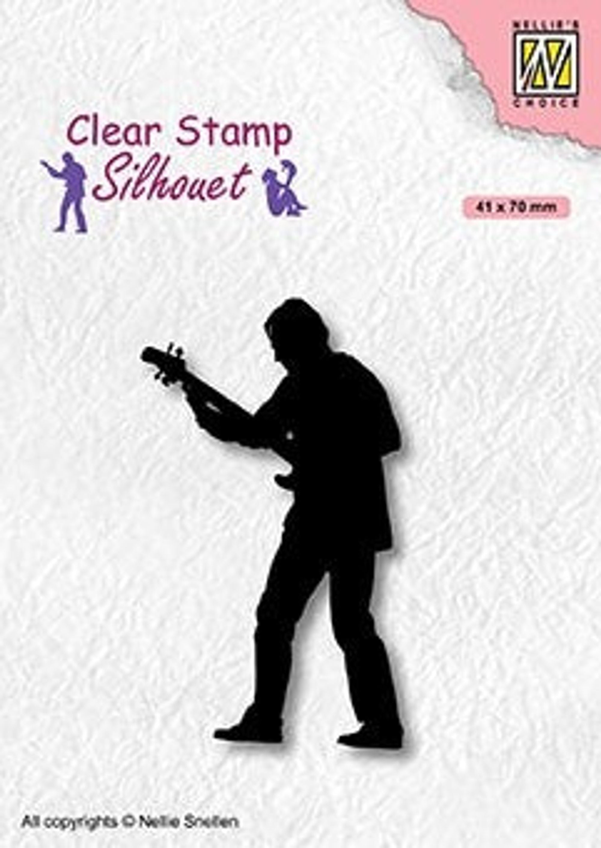 Nellie's Choice Clear Stamp Silhouette Teenagers Series Guitar Player