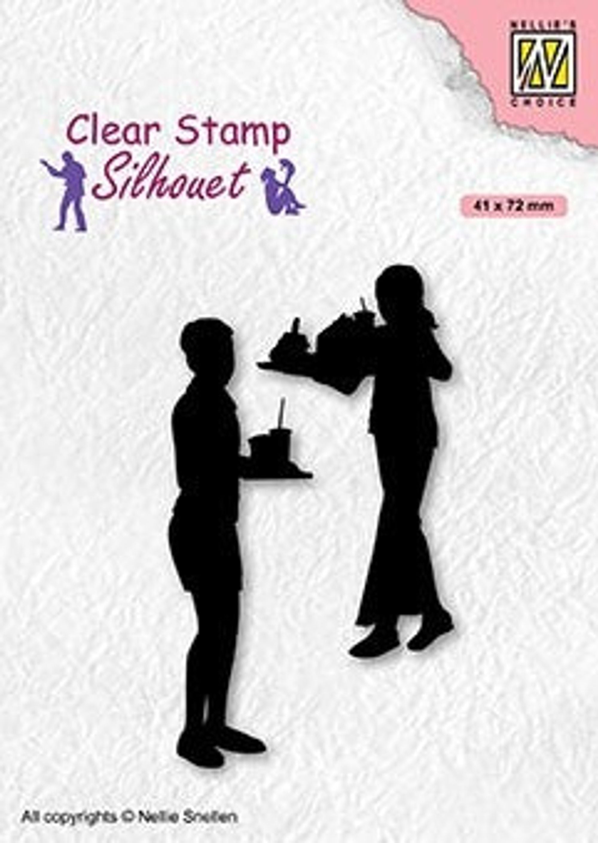 Nellie's Choice Clear Stamp Silhouette Teenagers Series Snacktime