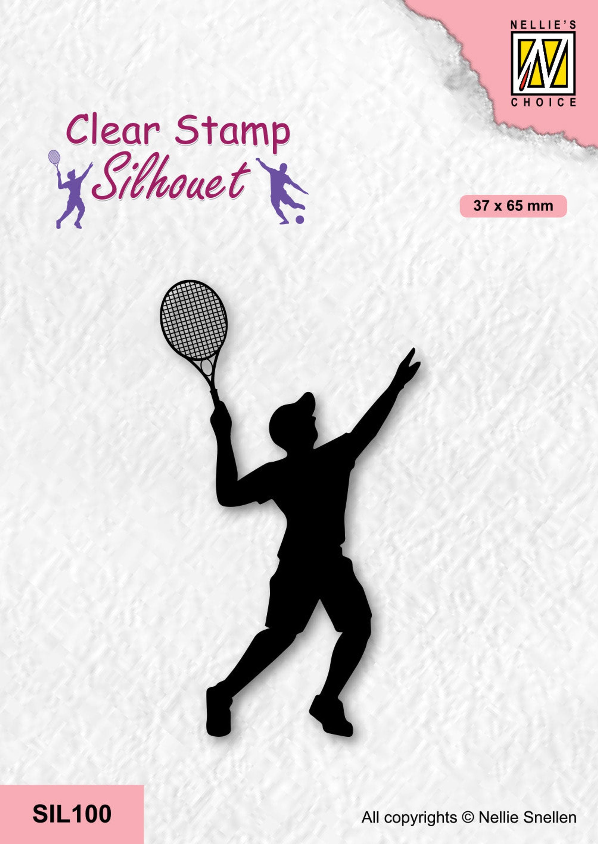 Nellie's Choice Clear Stamp Silhouette Sports - Tennis Player