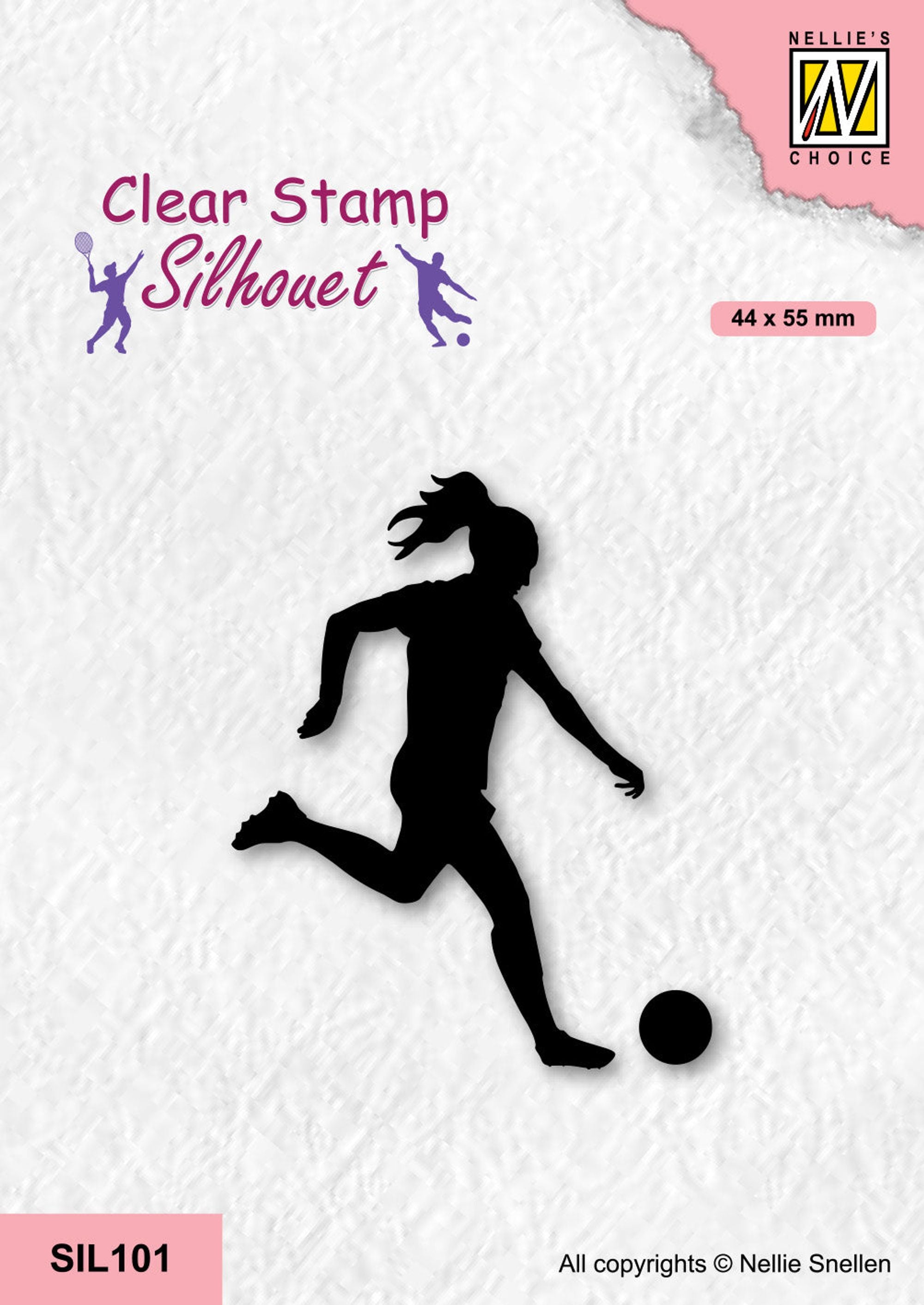 Nellie's Choice Clear Stamp Silhouette Sports - Woman Soccer Player