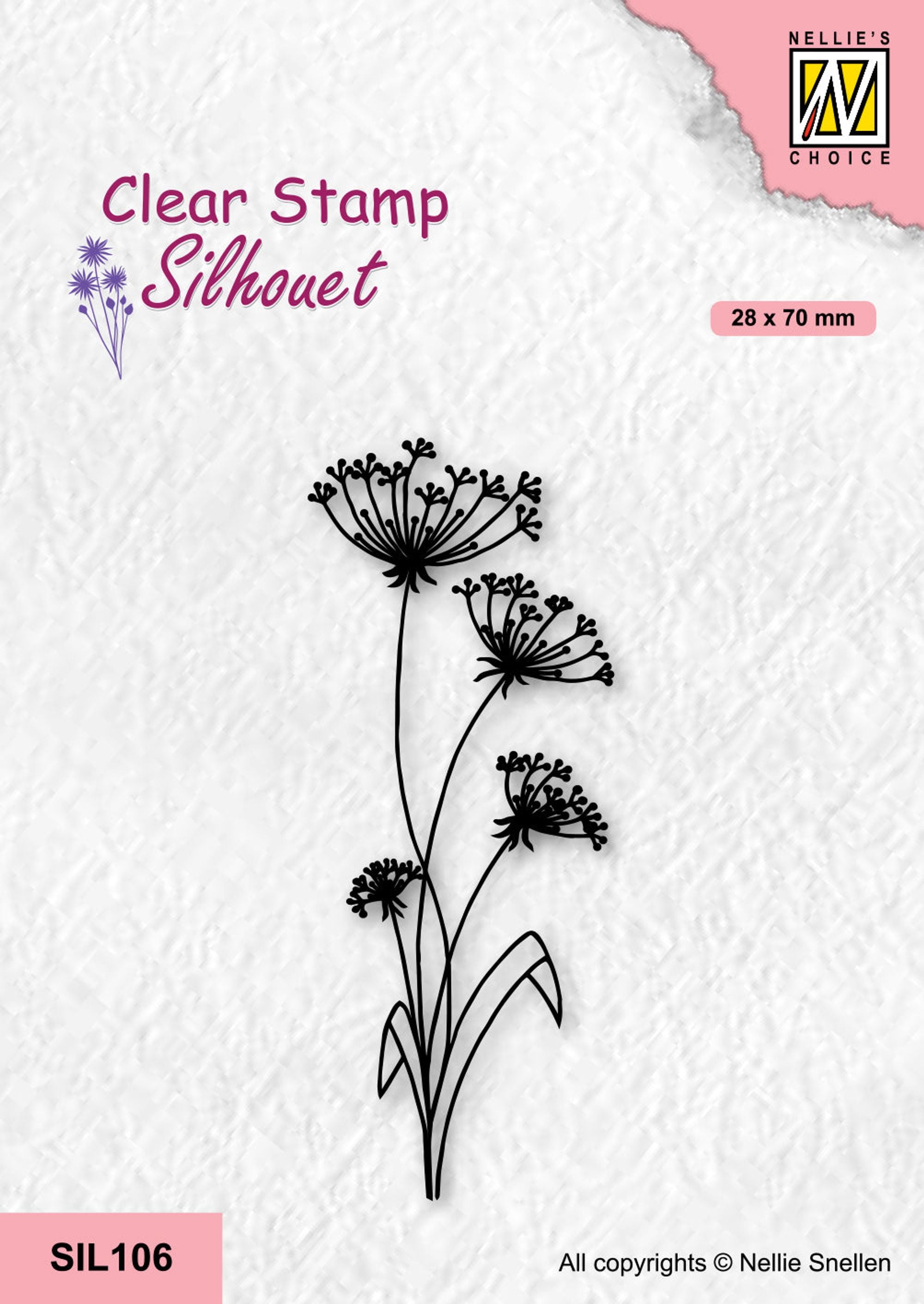 Nellie's Choice Clear Stamp Silhouette - Flowers-19