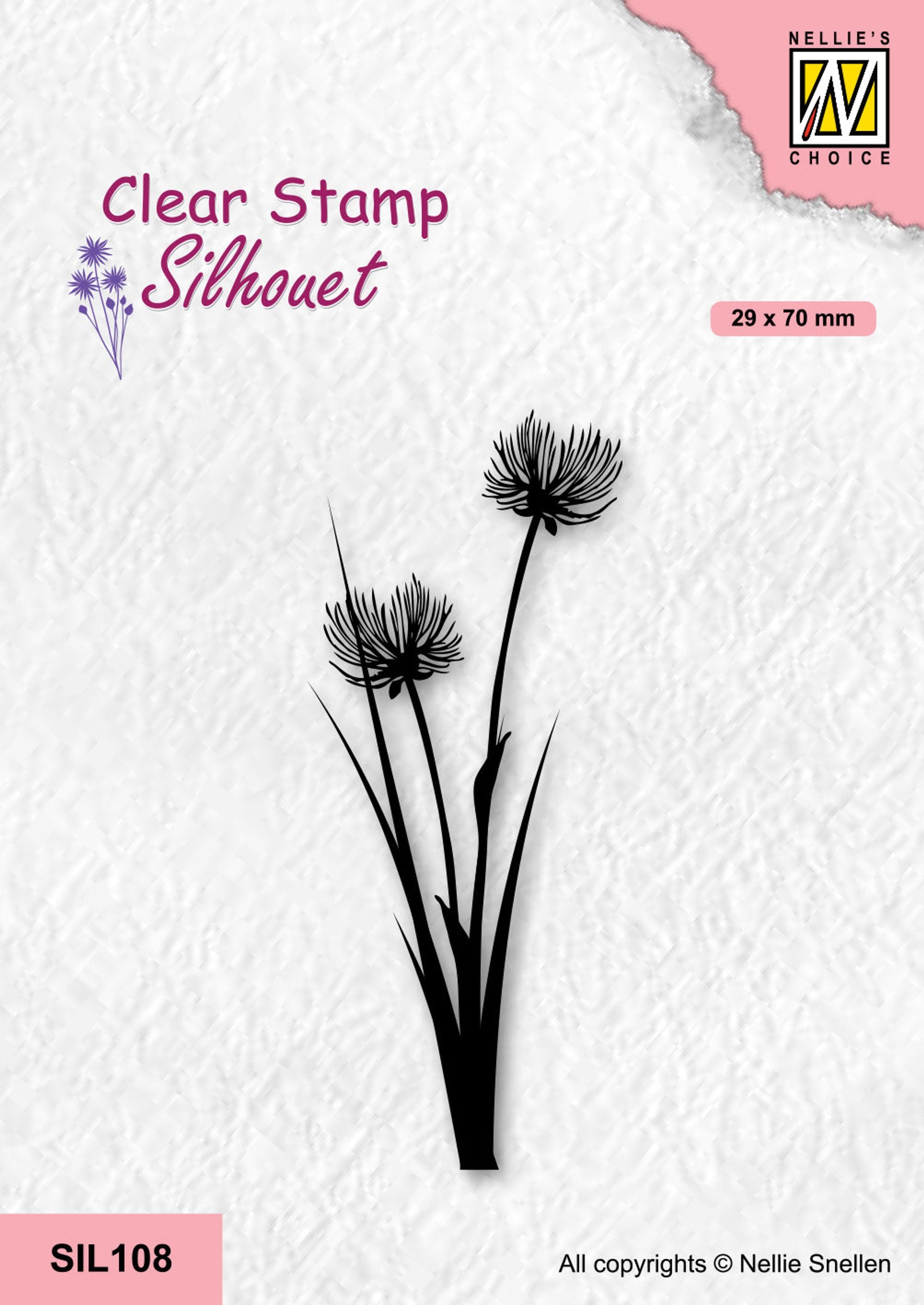 Nellie's Choice Clear Stamp Silhouette - Flowers-21