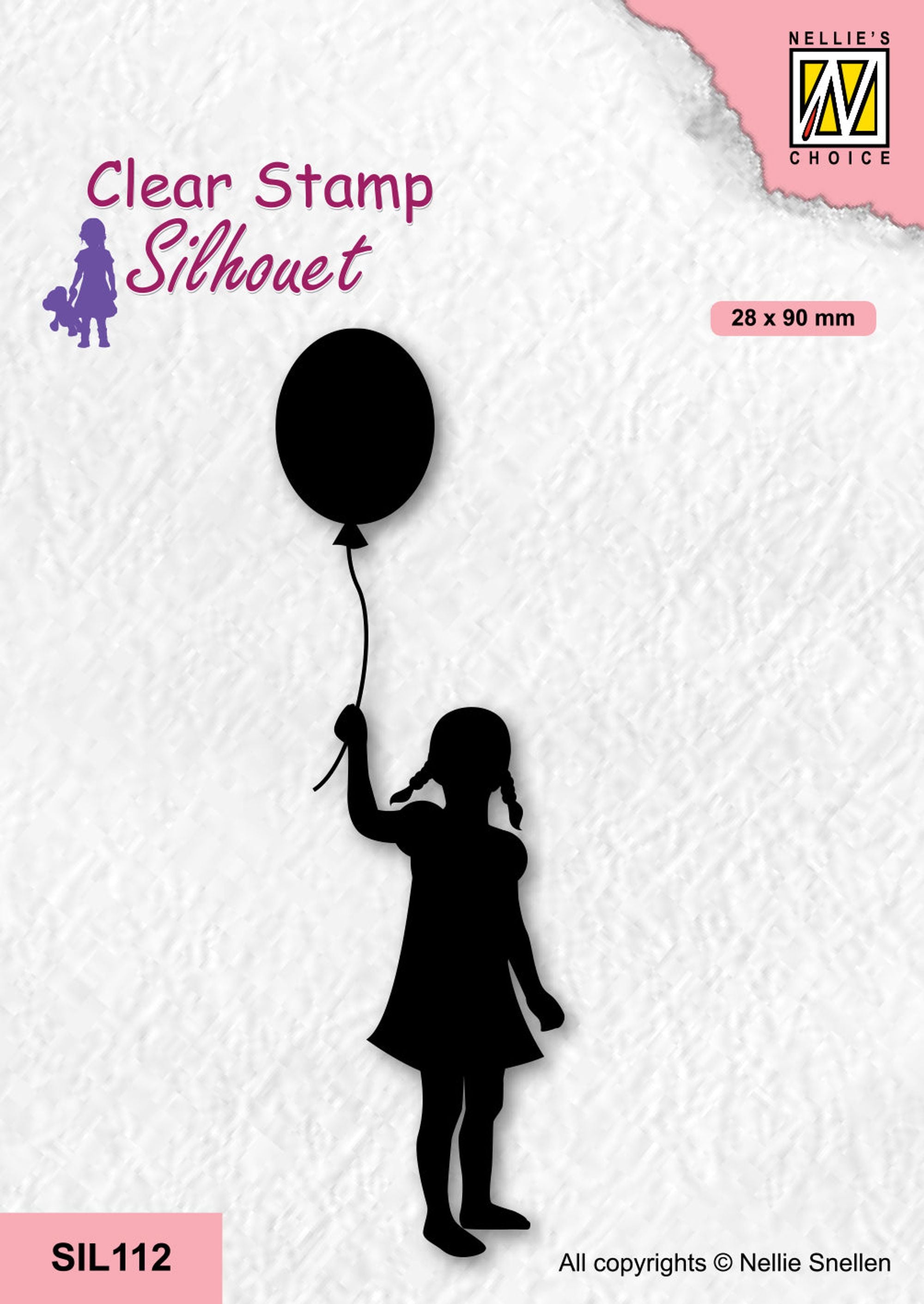 Nellie's Choice Clear Stamp Silhouette - Girl With Balloon