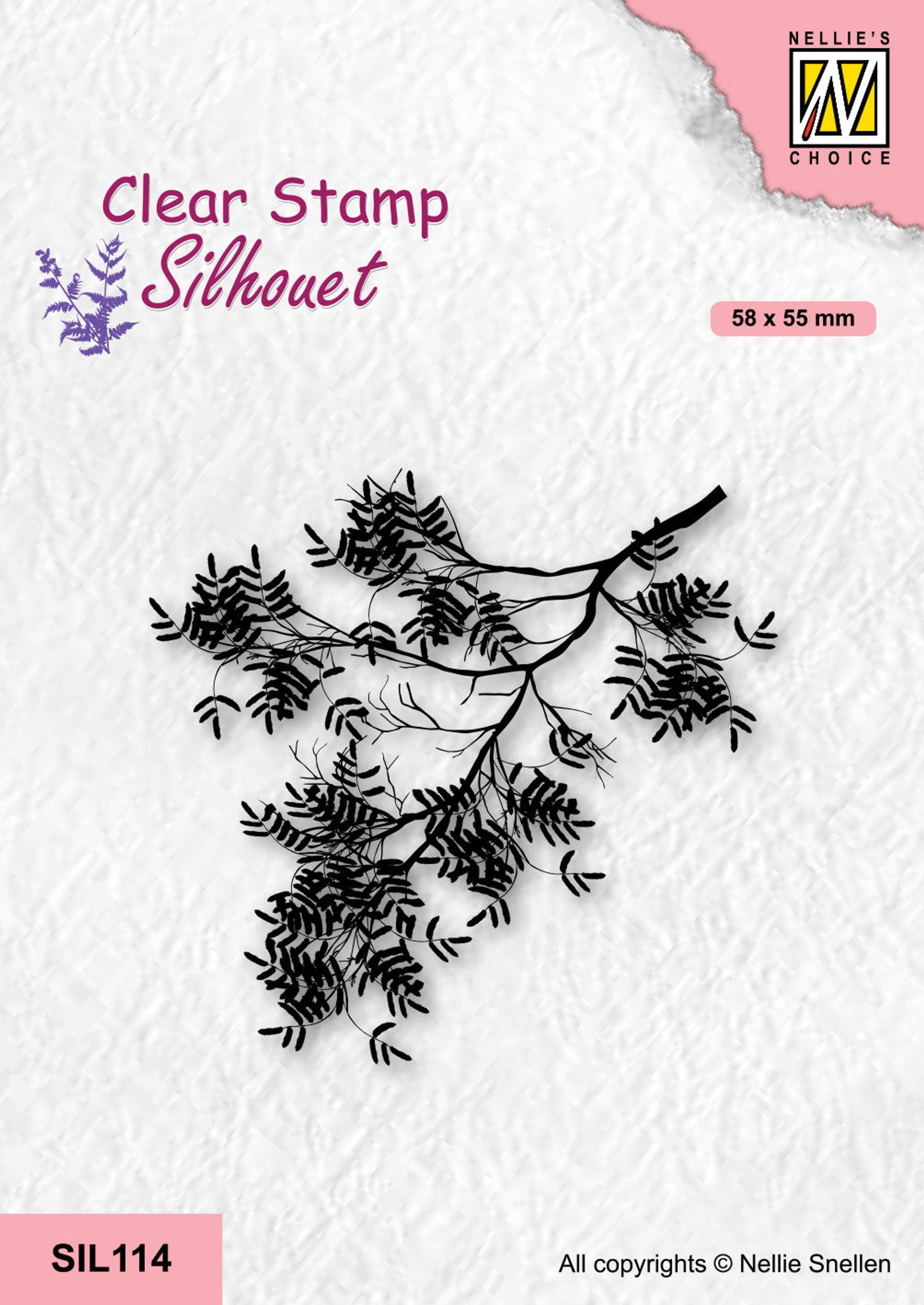 Nellie's Choice Clear Stamp Silhouette - Acacia Branch