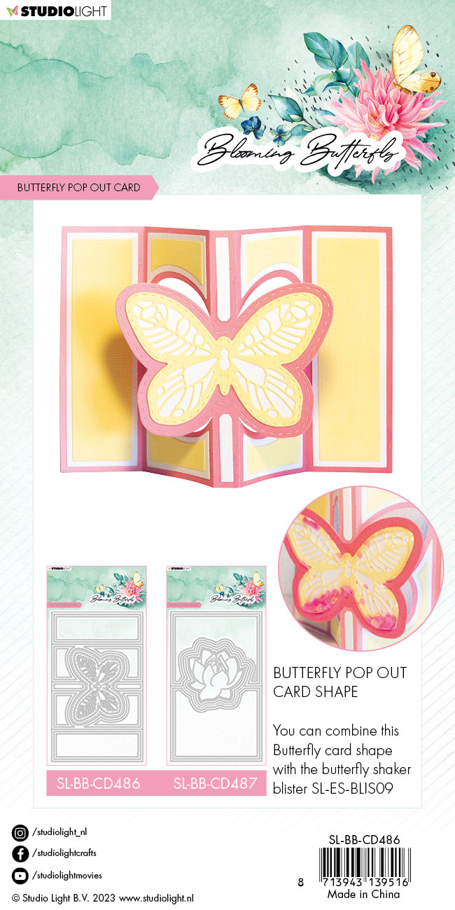 SL Cutting Die Butterfly Card Blooming Butterfly 165x100x1mm 17 PC nr.486