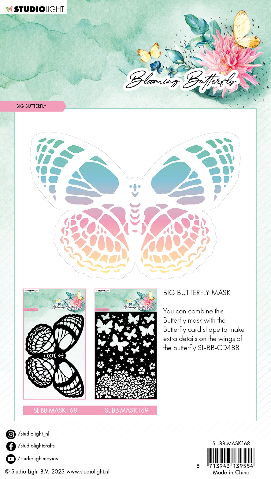 SL Mask Big Butterfly Blooming Butterfly 140x200x1mm 1 PC nr.168