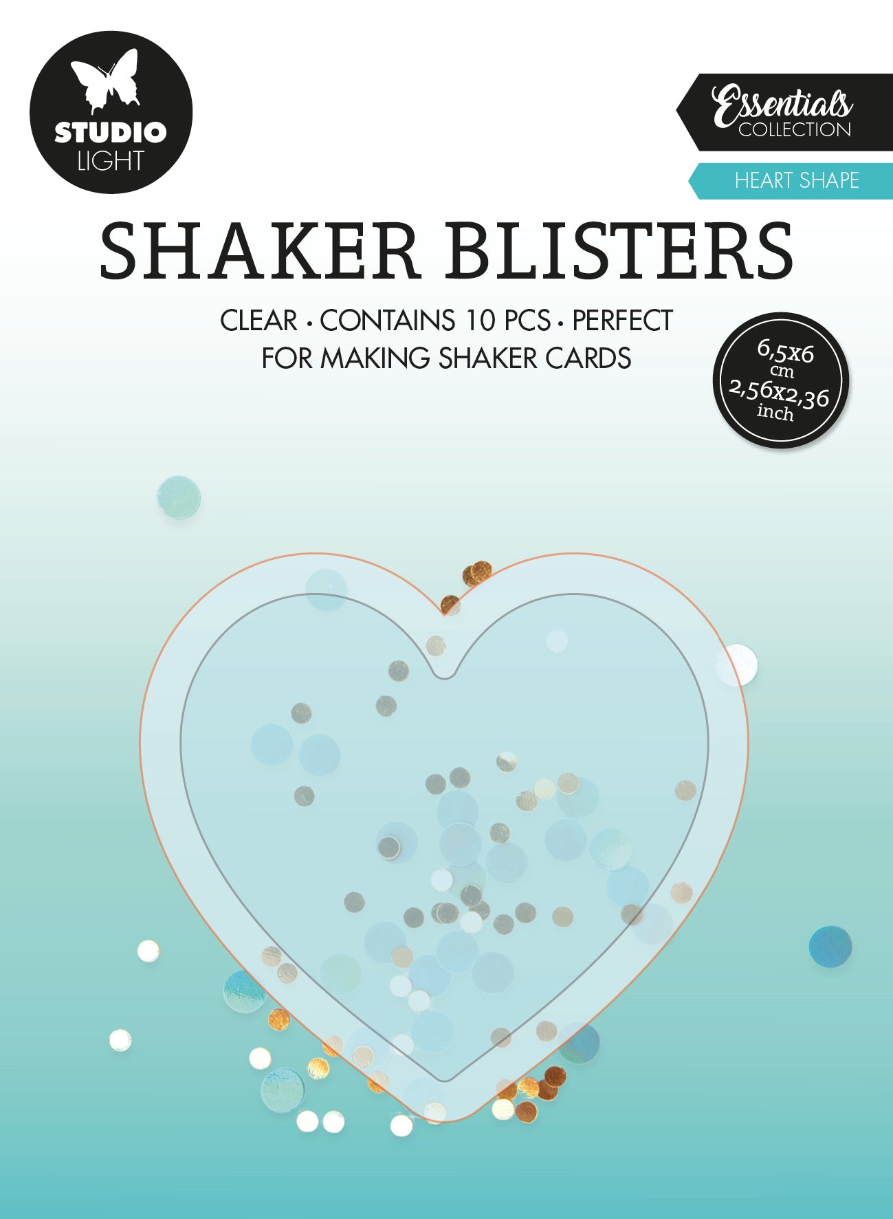 SL Shaker Blister Heart Shape Essentials 65x60x6mm 10 PC nr.05