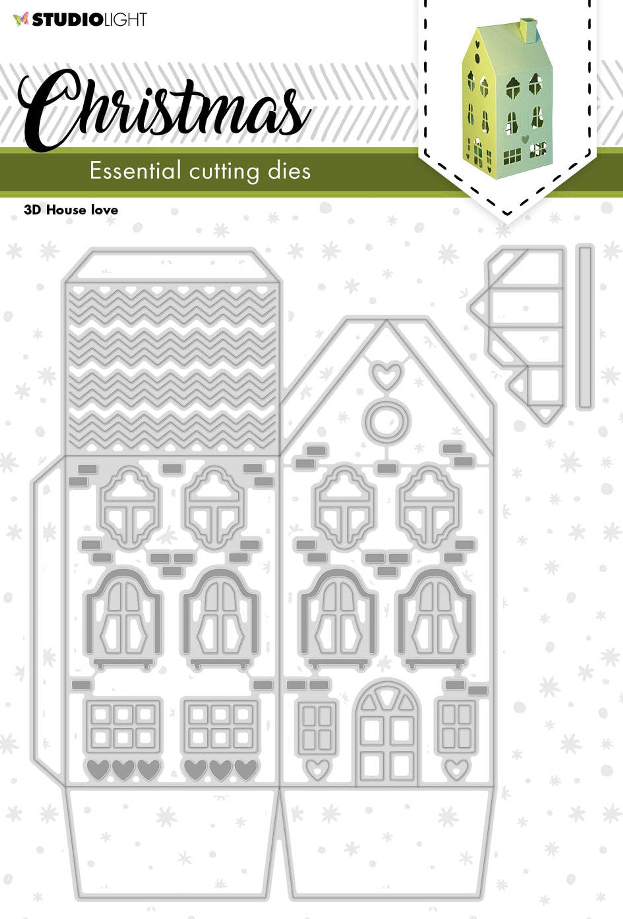 SL Cutting Dies Christmas 3D House Love Essentials 145x169x1mm 3 PC nr.242