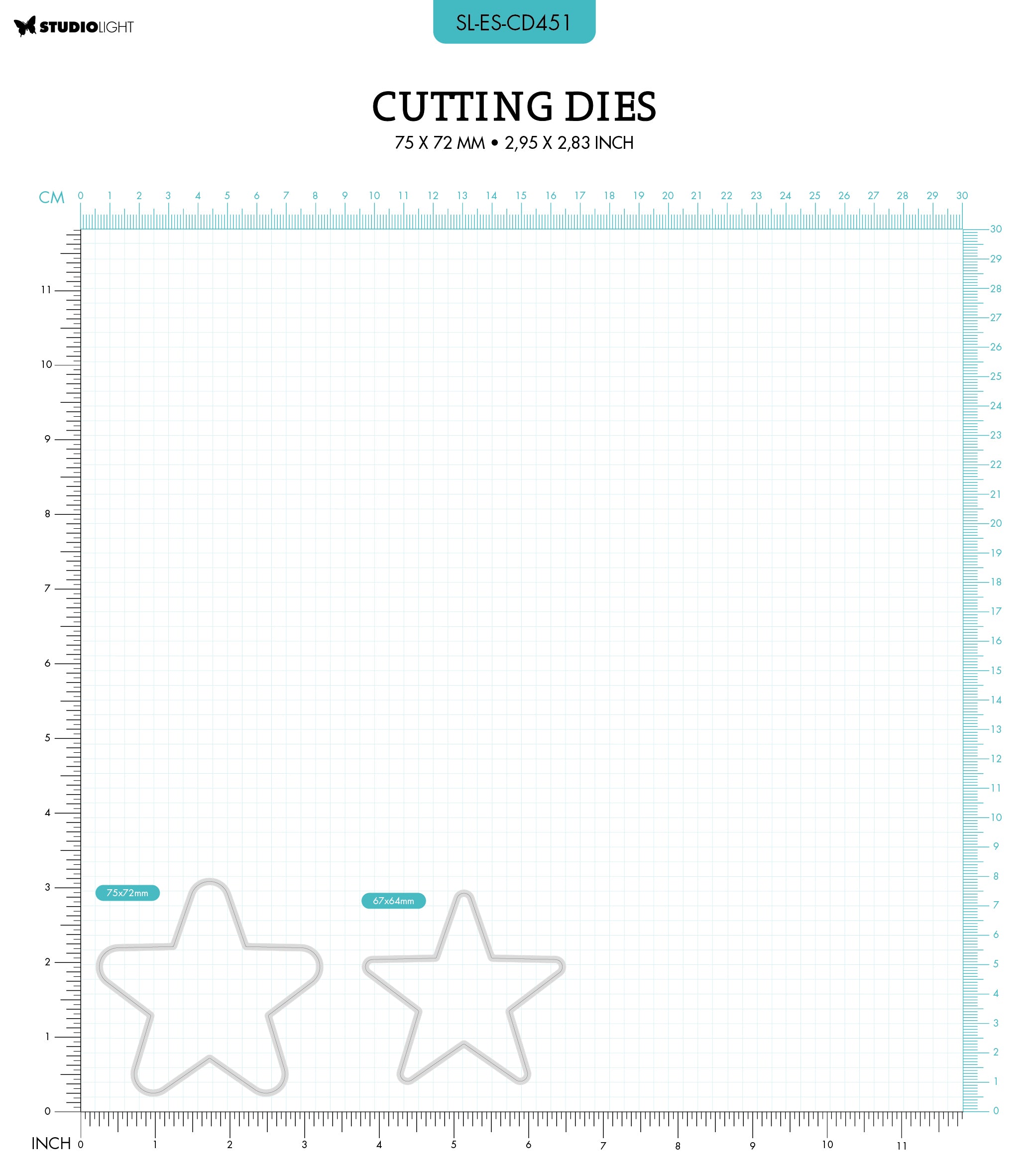 SL Cutting Dies Small Star Essentials 75x72x1mm 2 PC nr.451
