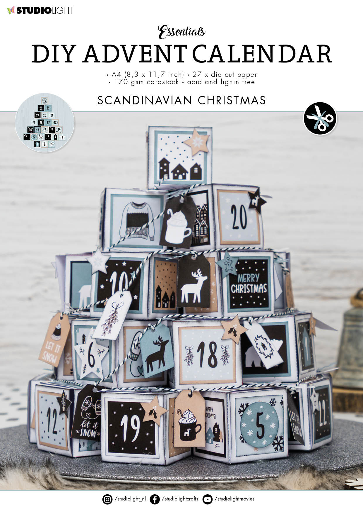 SL Die Cut Block Advent Calendar Scandinavian Christmas Essentials 294x210x7mm 27 SH nr.29