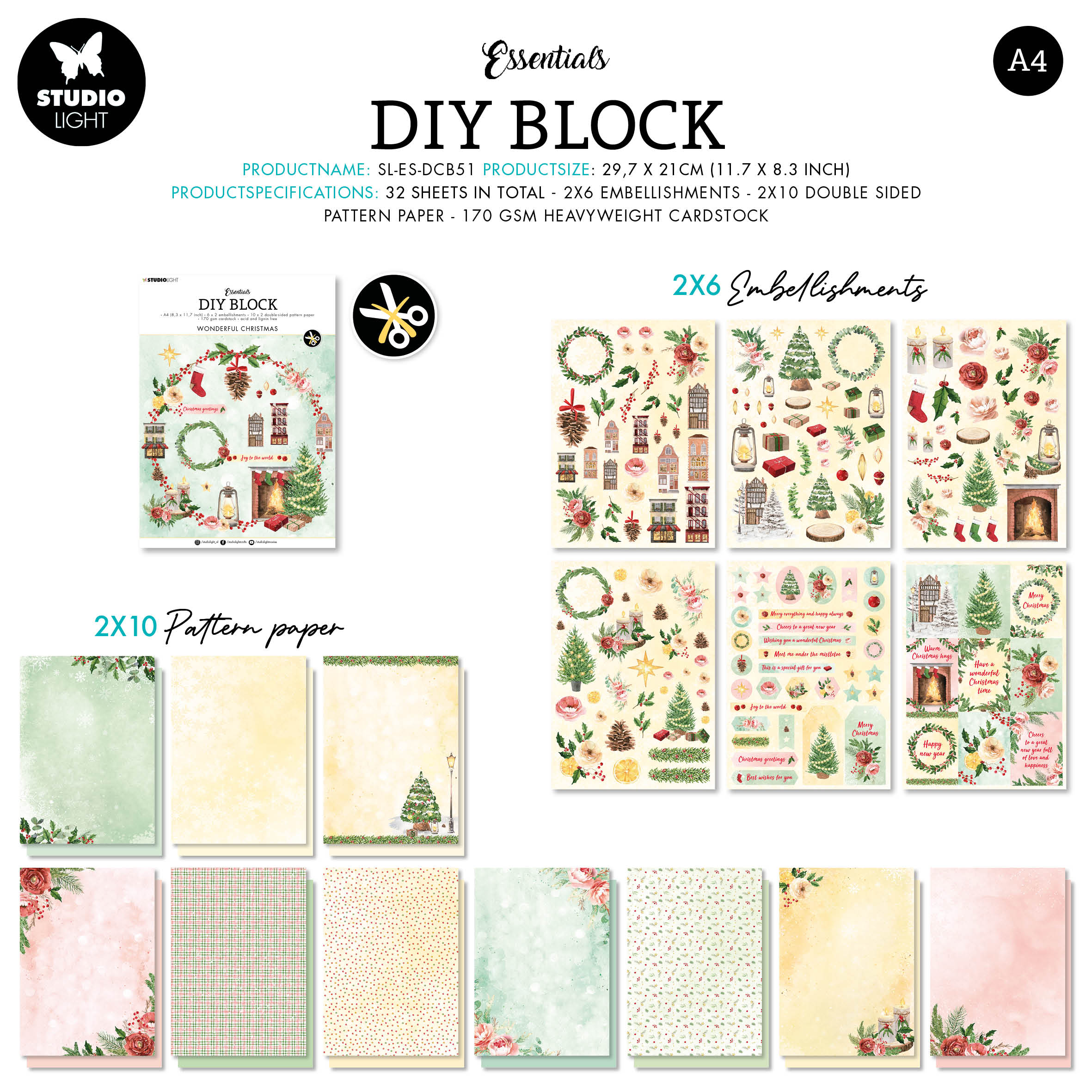 SL DIY Block Christmas Essentials 294x210x9mm 32 SH nr.51