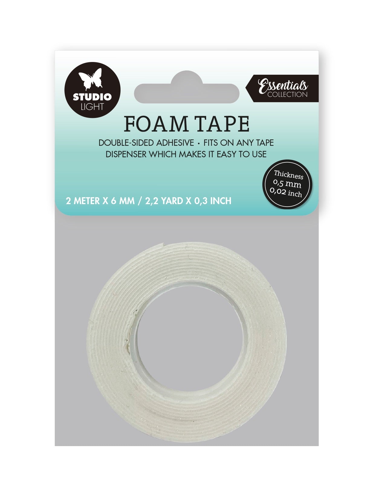 SL Doublesided Foam Tape 0.5mm Thick - 0.6mm Wide Essential Tools 55x55x0.6mm 2 MT nr.01