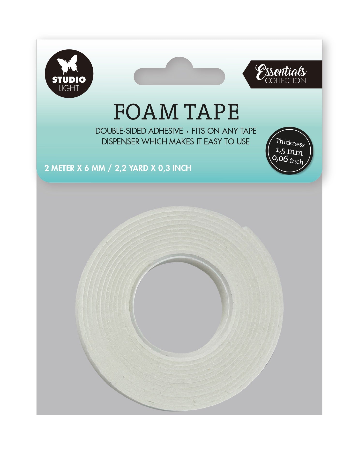 SL Doublesided Foam Tape 1.5mm Thick - 0.6mm Wide Essential Tools 71x71x0.6mm 2 MT nr.03
