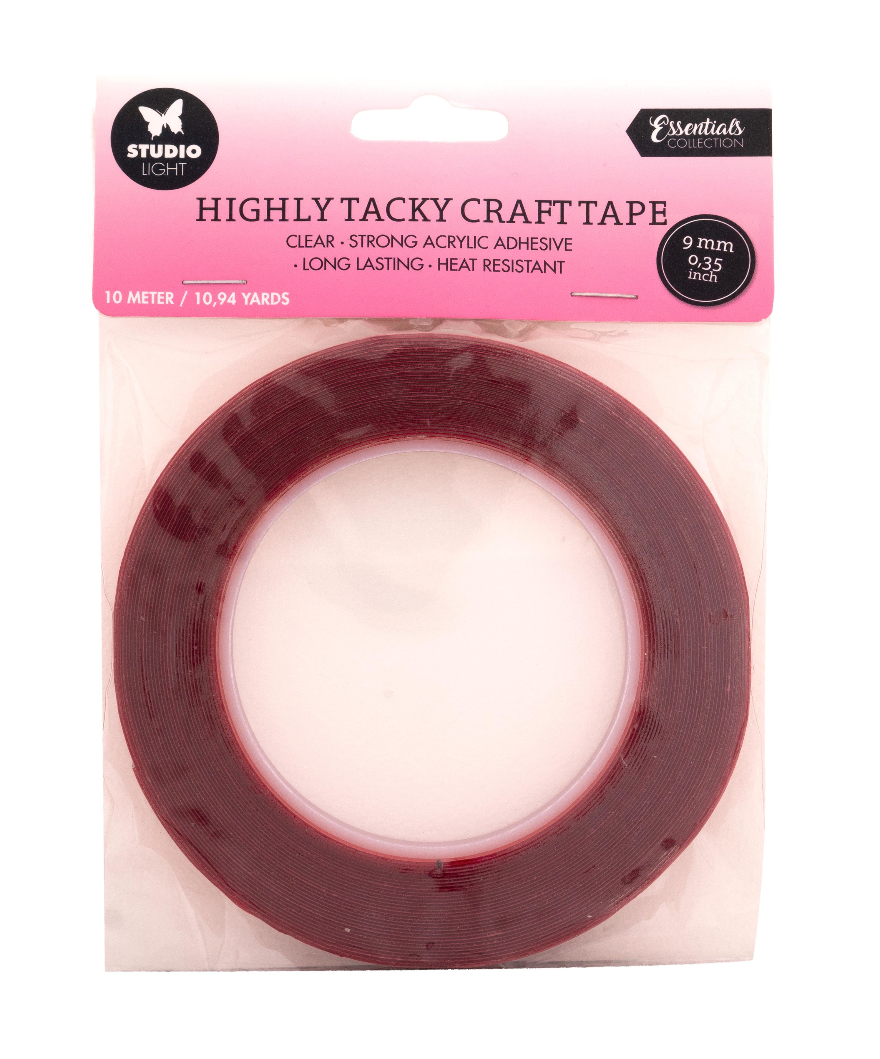 SL Highly Tacky Craft Tape Doublesided Adhesive 9mm Essential Tools 165x130x9mm 10 M nr.03