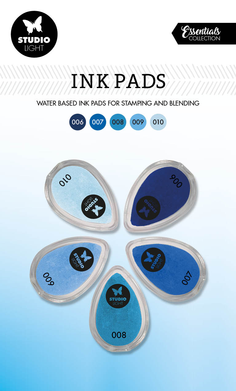 SL Ink Pads Water Based Shades Of Blue Essential Tools 215x130x21mm 5 PC nr.02
