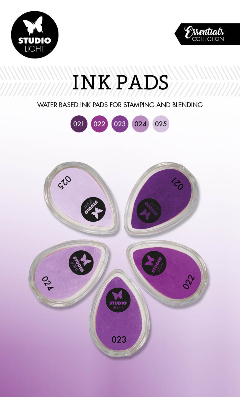 SL Ink Pads Water Based Shades Of Purple Essential Tools 215x130x21mm 5 PC nr.05