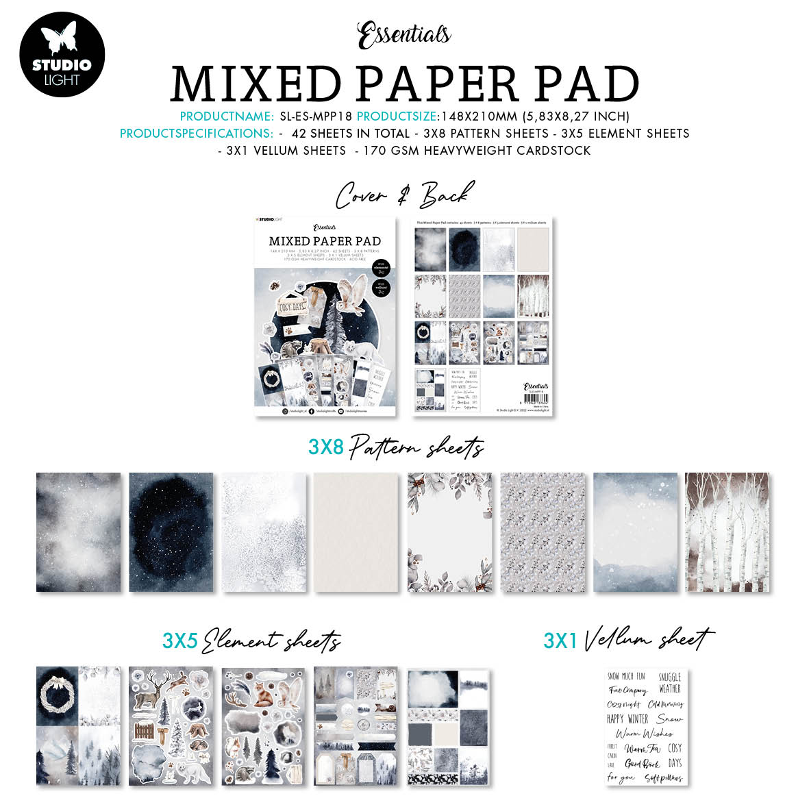 SL Mixed Paper Pad Pattern Paper Essentials 148x210x9mm 42 SH nr.18