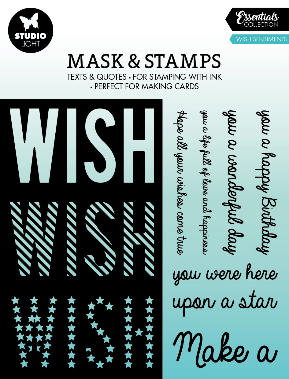 SL Mask & Stamp Wish Sentiments Essentials 155x155x3mm 8 PC nr.03
