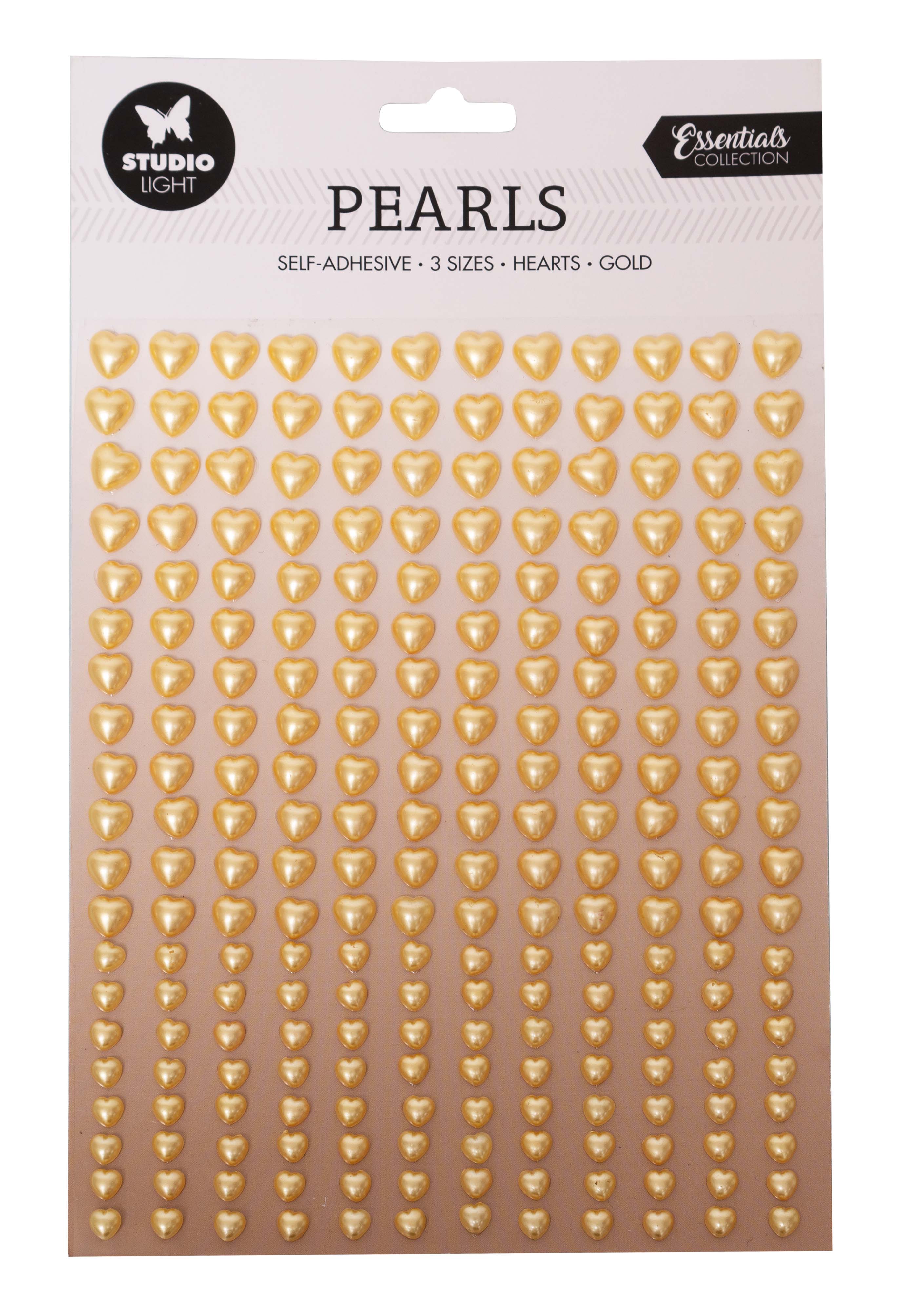 SL Self-Adhesive Pearls Gold Hearts Essentials 140x230x4mm 240 PC nr.07