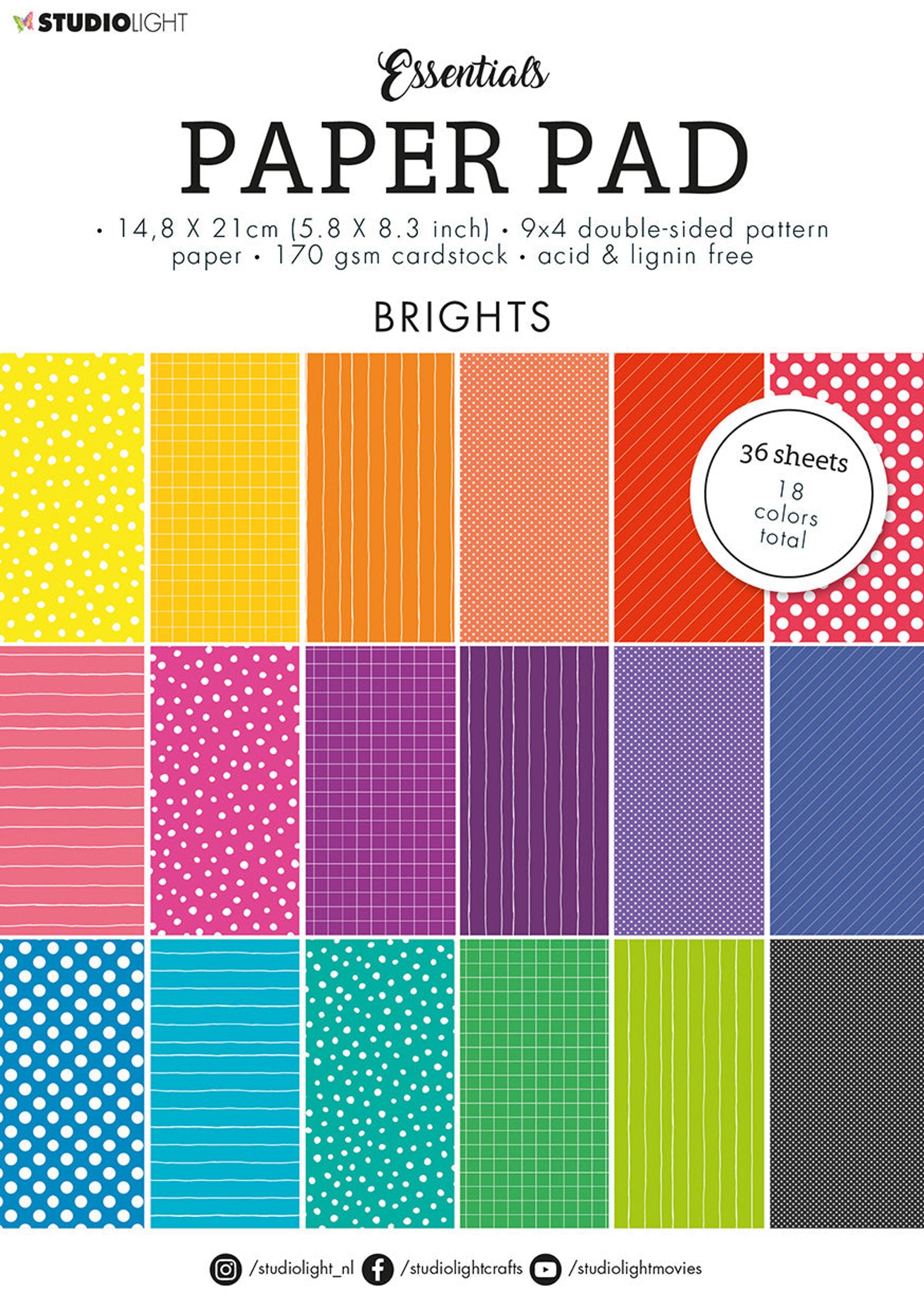 SL Paper Pad Double Sided Unicolor Patterns Bright Essentials 210x148x9mm 36 SH nr.39