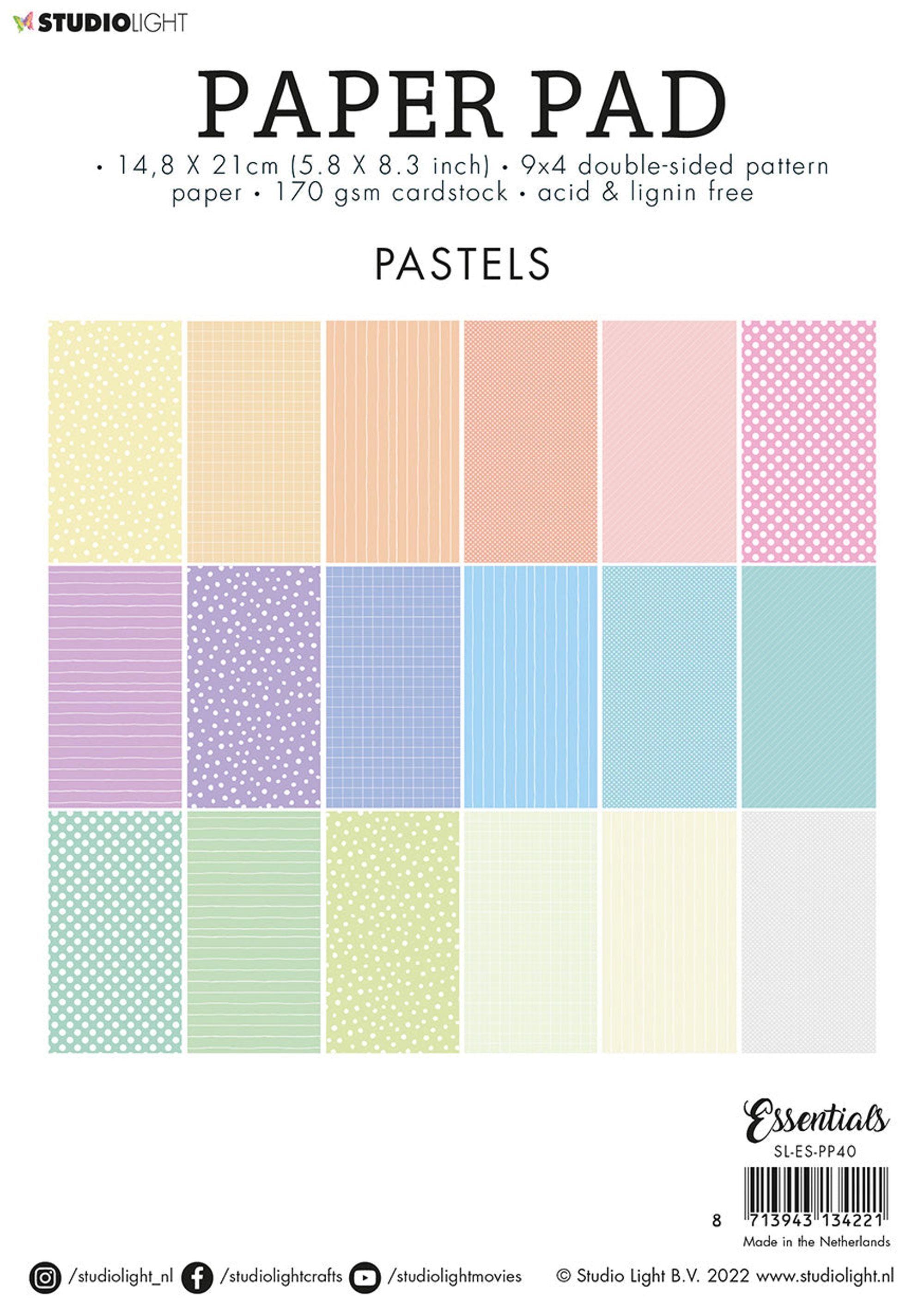 SL Paper Pad Double Sided Unicolor Patterns Pastel Essentials 210x148x9mm 36 SH nr.40