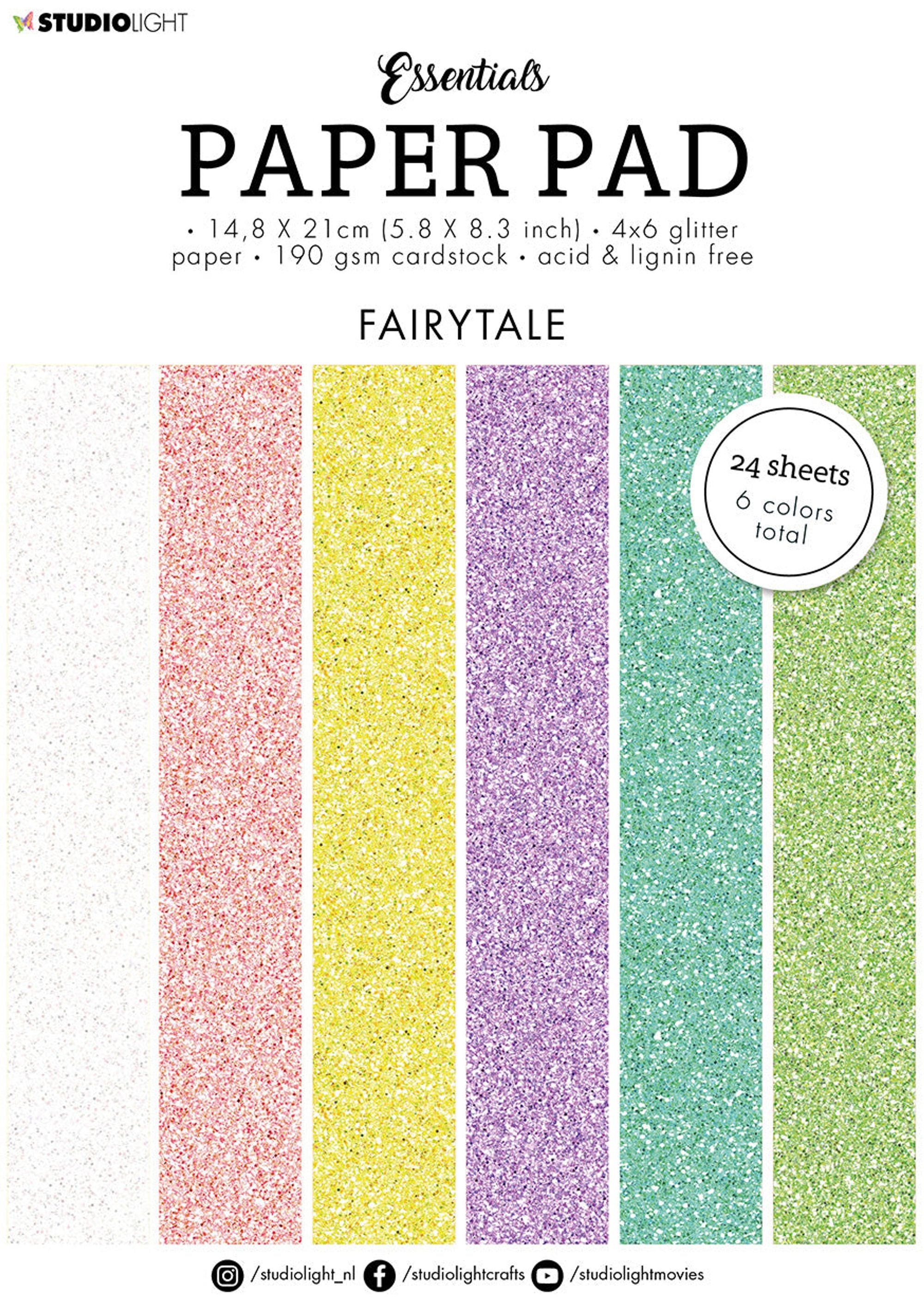 SL Paper Pad Glitter Paper Fairytale Essentials 148x210x9mm 24 SH nr.49