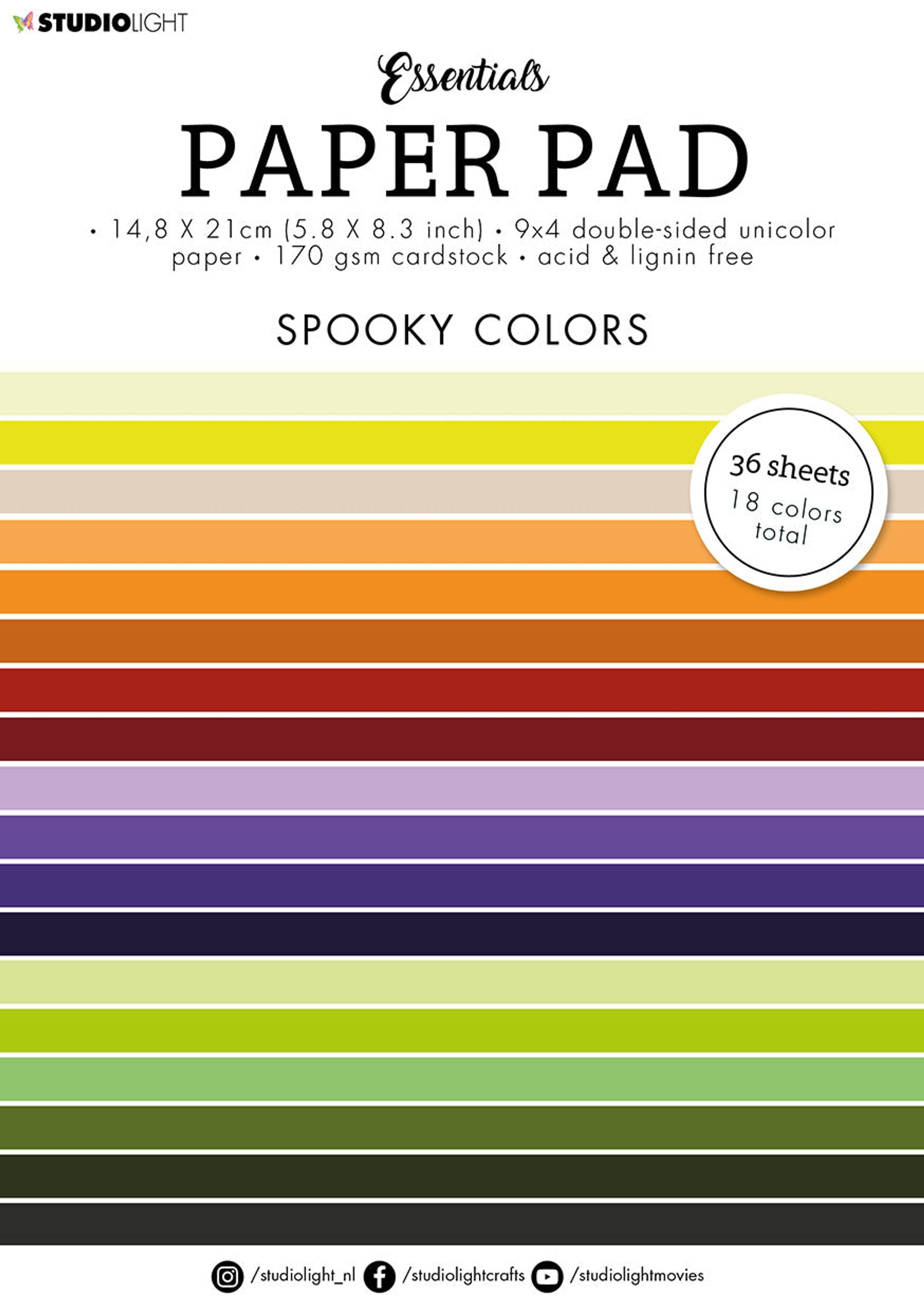 SL Paper Pad Double Sided Unicolor Spooky Colors Essentials 148x210x9mm 36 SH nr.54
