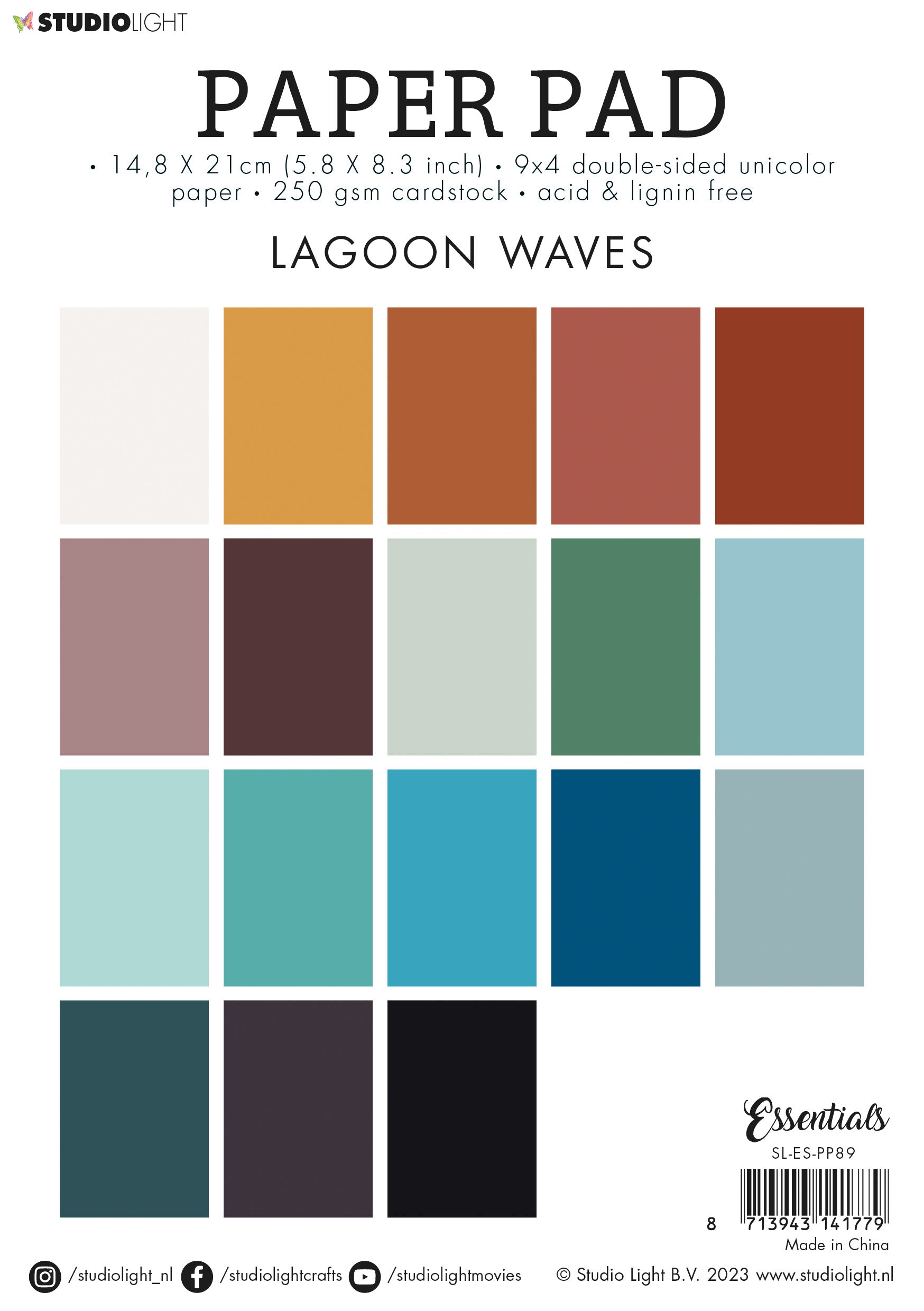 SL Paper Pad Unicolor Paper Lagoon Waves Essentials 210x148x9mm 36 SH nr.89