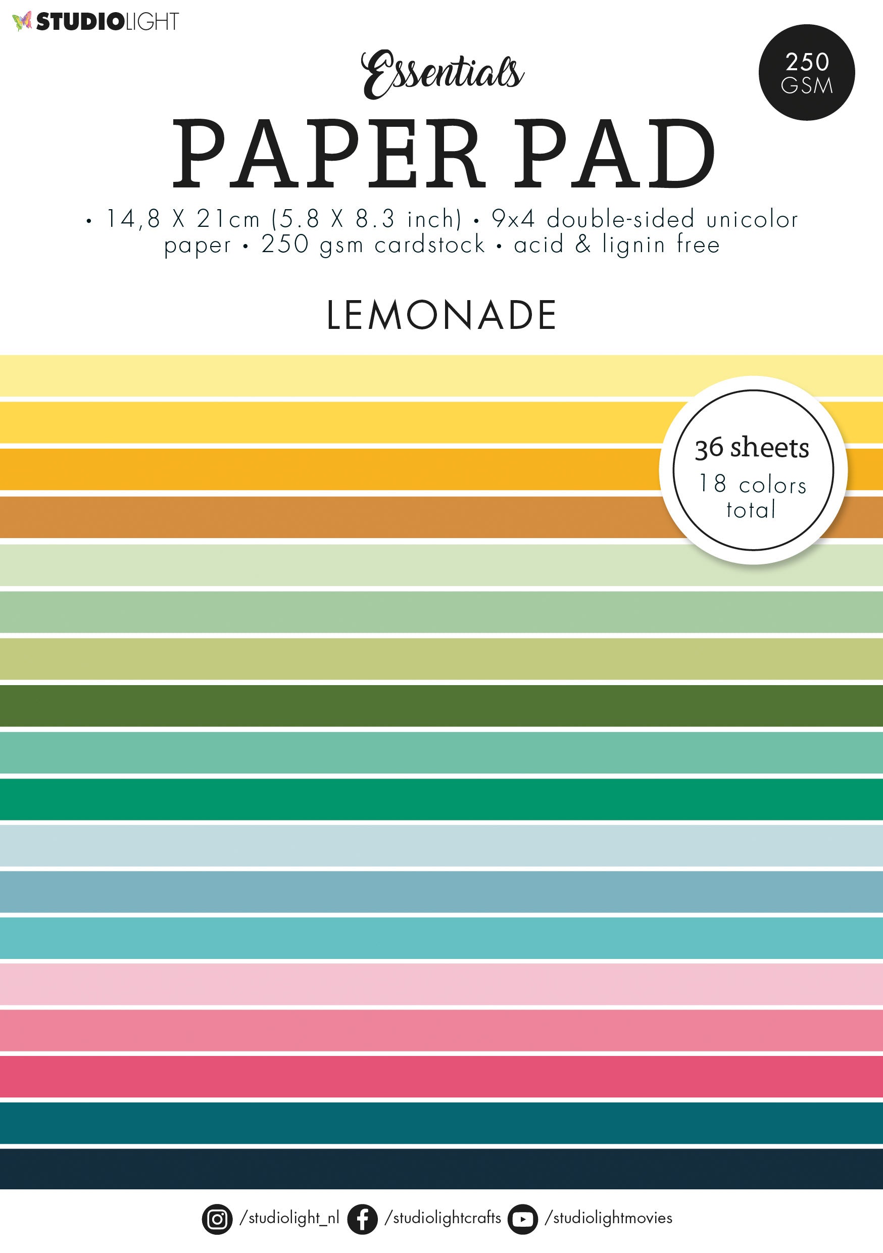 SL Paper Pad Unicolor Paper Lemonade Essentials 210x148x9mm 36 SH nr.91