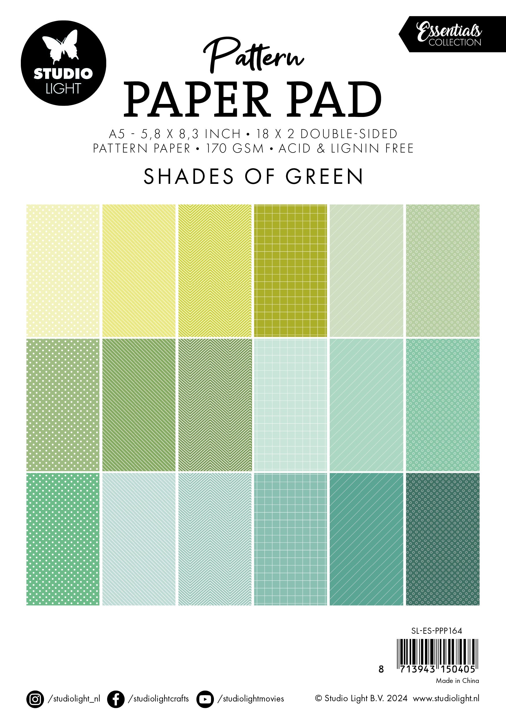SL Pattern Paper Pad Shades Of Green Essentials 36 SH
