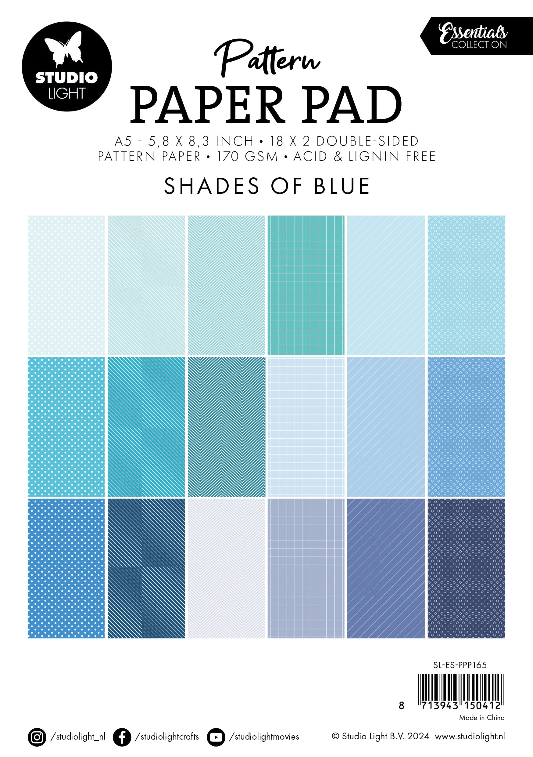 SL Pattern Paper Pad Shades Of Blue Essentials 36 SH
