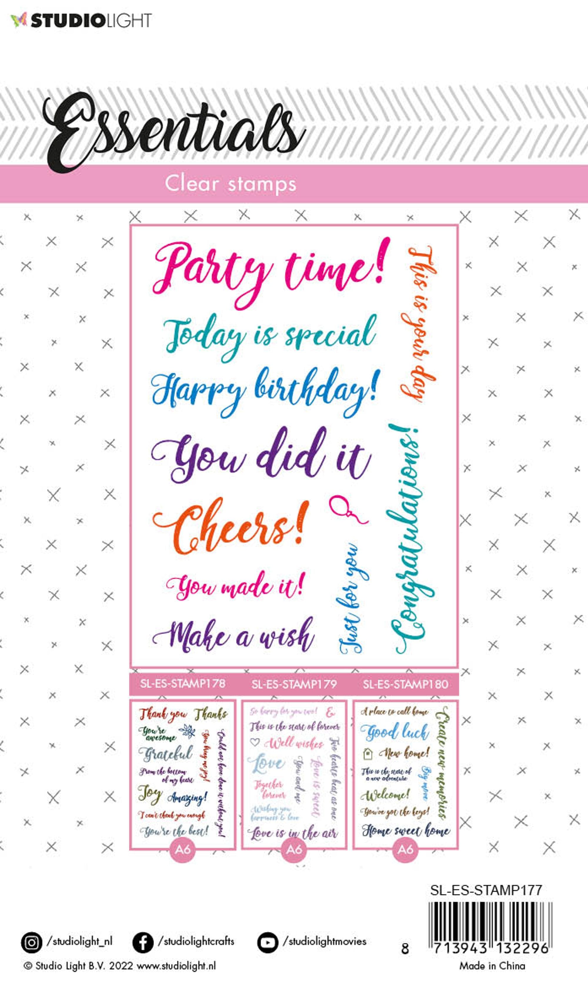 SL Clear Stamp Sentiments/Wishes - Party Essentials 105x148x3mm 1 PC nr.177