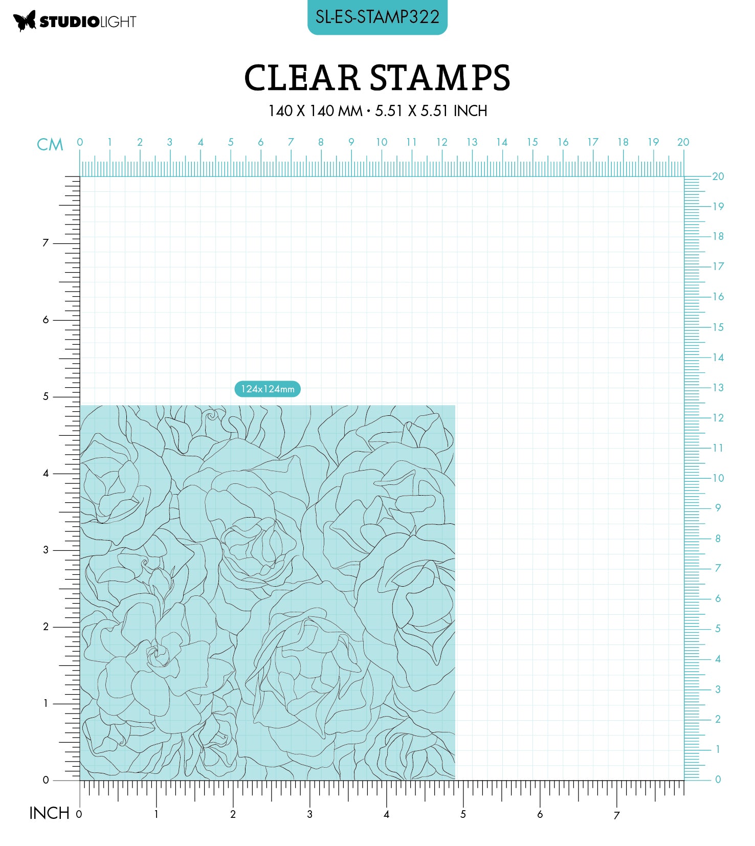SL Clear Stamp Rozes Background Essentials 140x140x3mm 1 PC nr.322