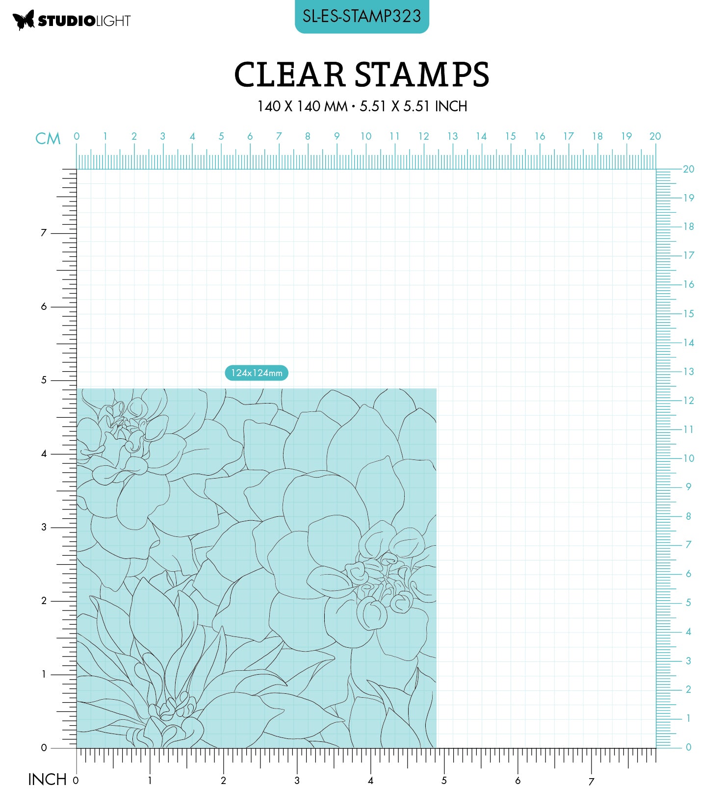 SL Clear Stamp Dahlia Background Essentials 140x140x3mm 1 PC nr.323