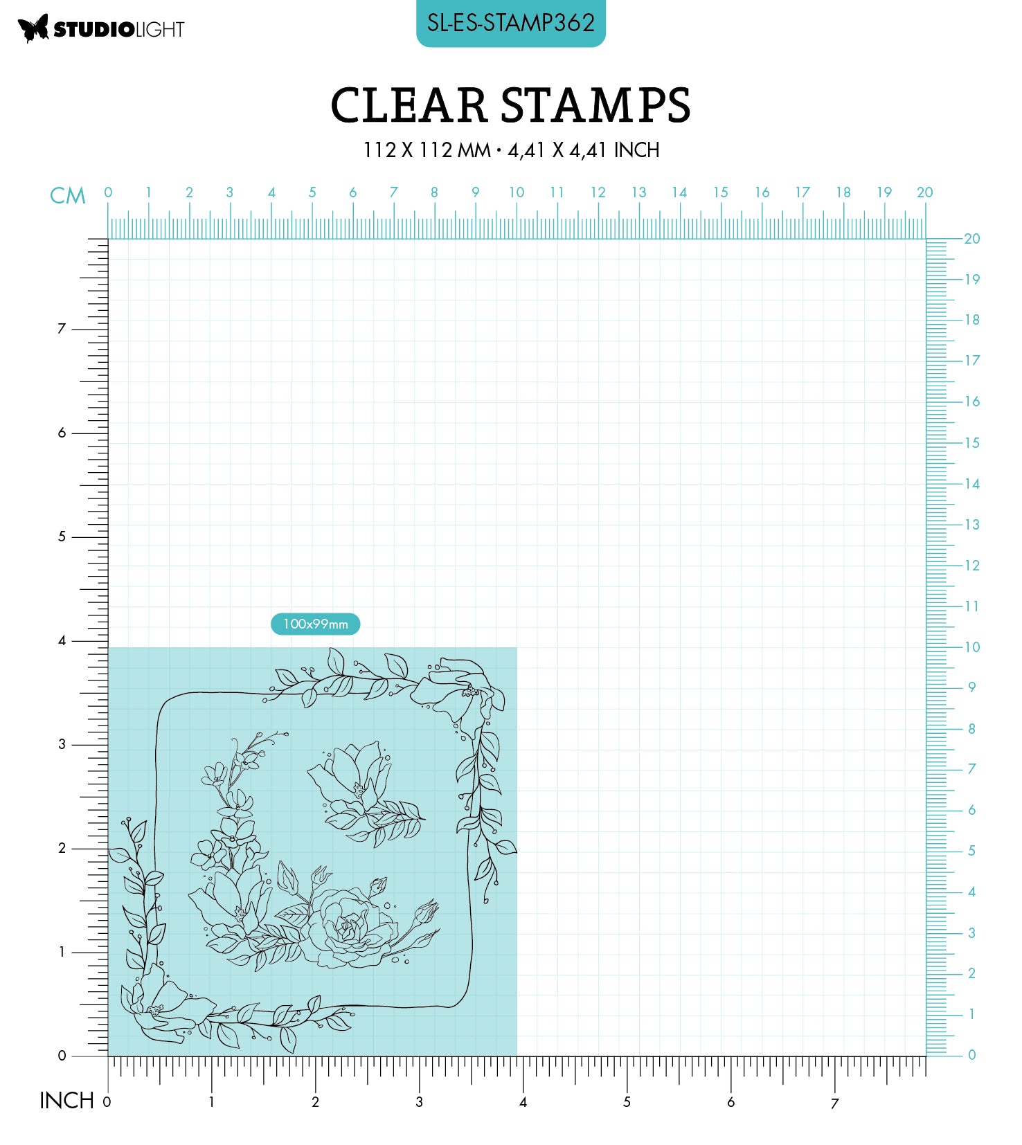 SL Clear Stamp Square Essentials 100x99x3mm 3 PC nr.362