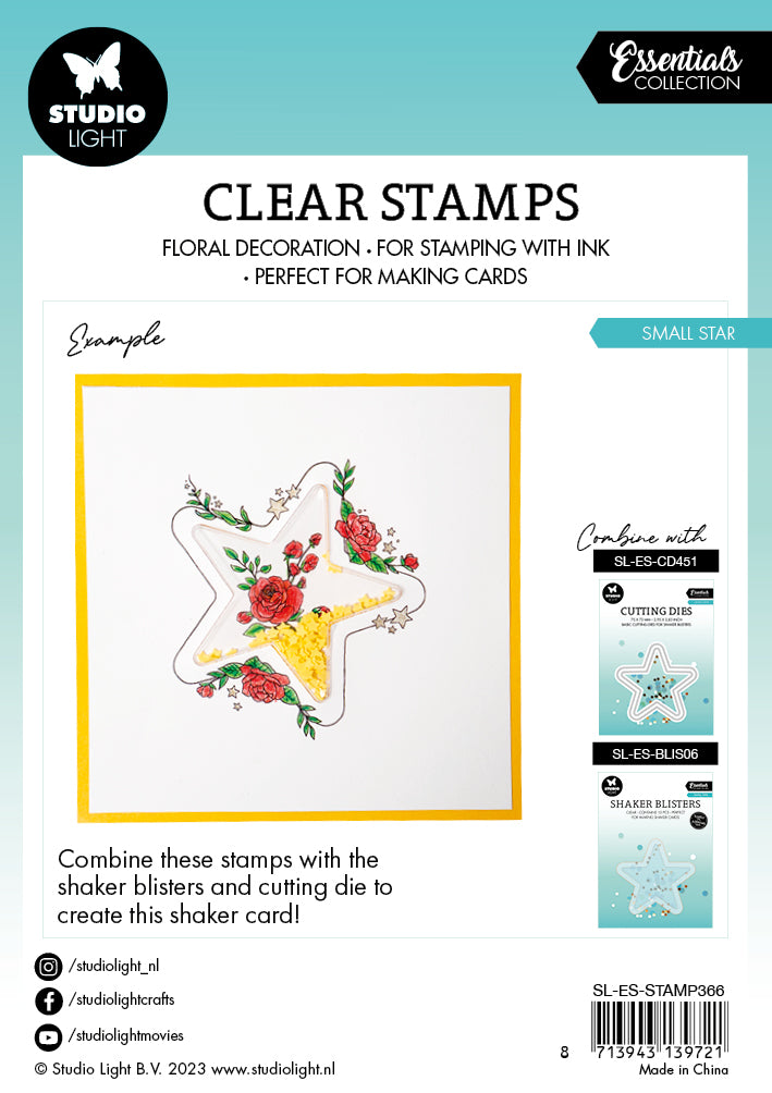 SL Clear Stamp Small Star Essentials 99x99x3mm 9 PC nr.366