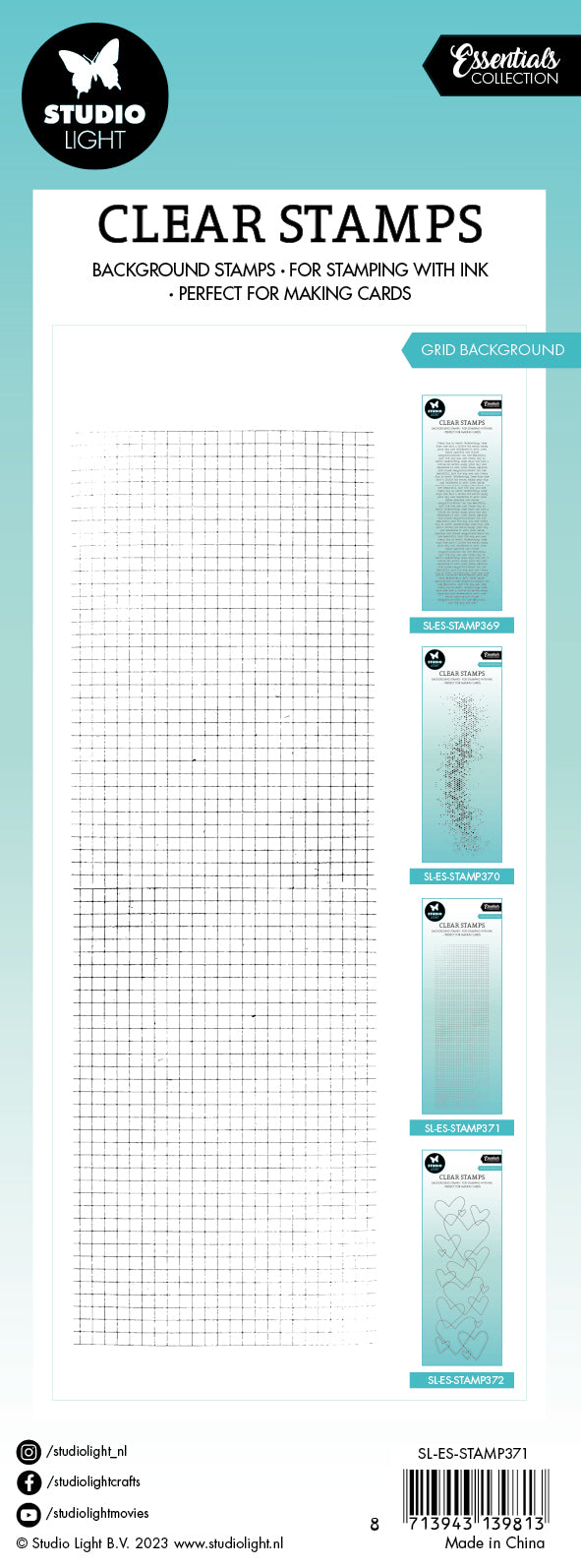 SL Clear Stamp Grid Background Essentials 68x204x3mm 1 PC nr.371