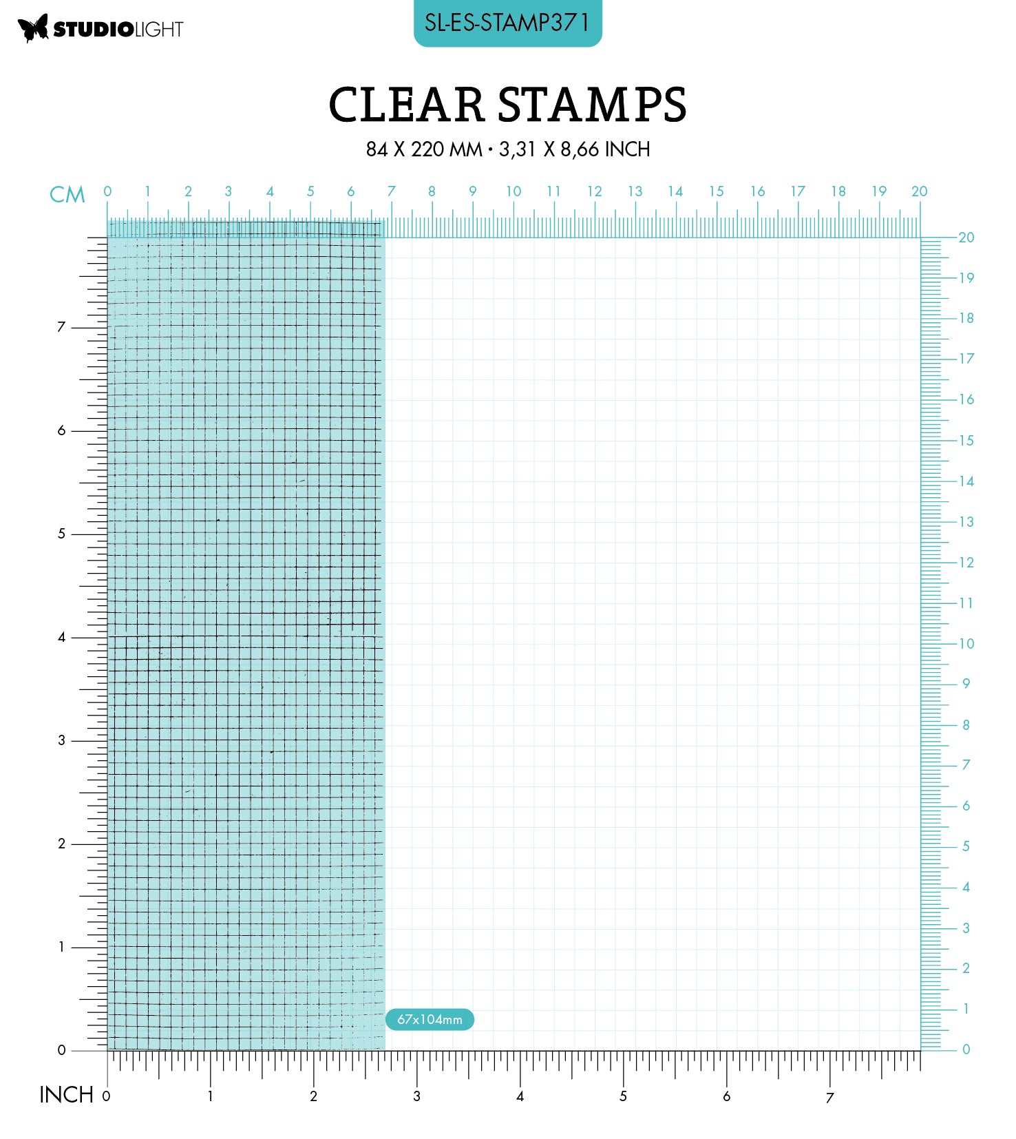 SL Clear Stamp Grid Background Essentials 68x204x3mm 1 PC nr.371