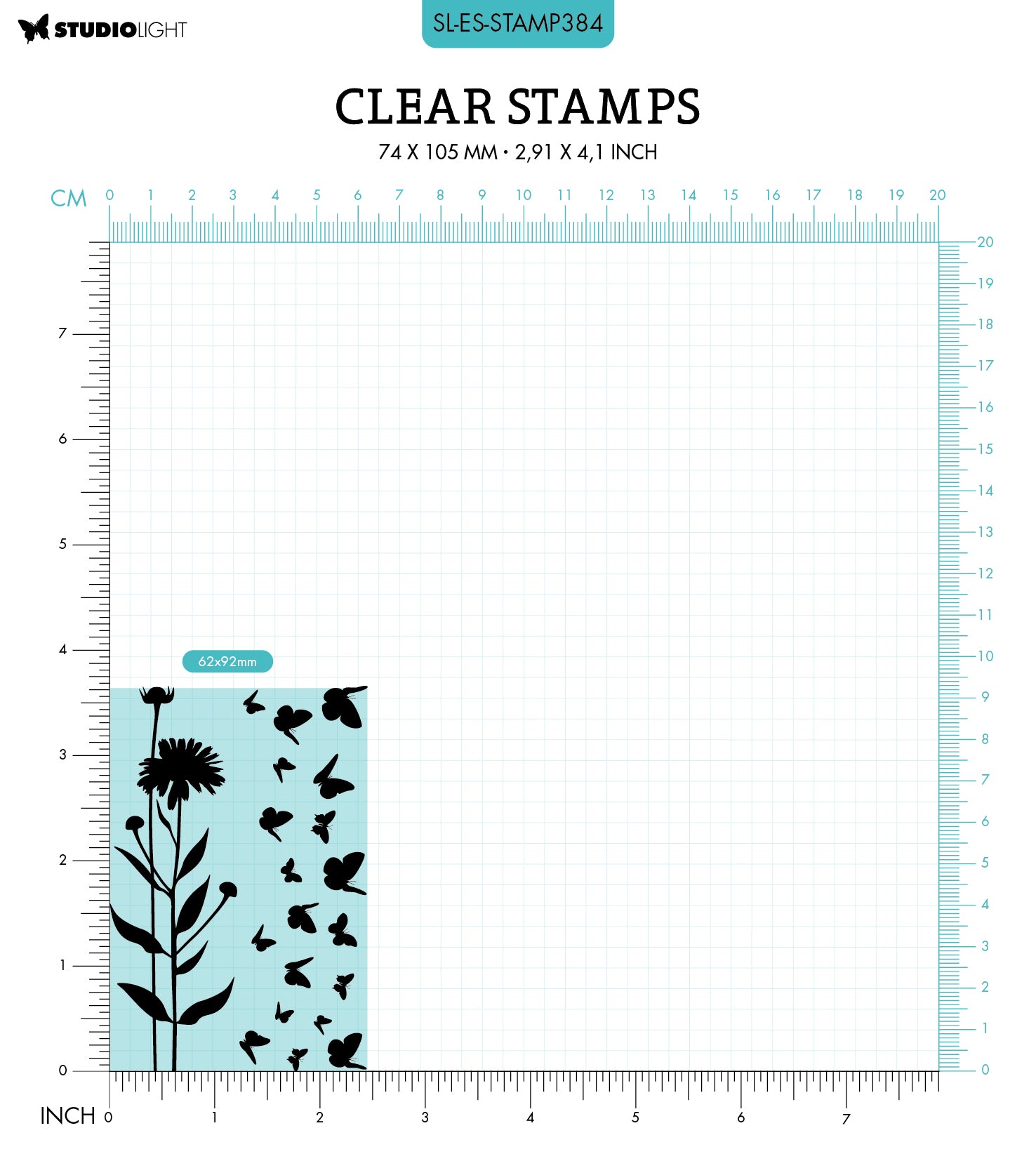 SL Clear Stamp Butterfly Essentials 62x93x3mm 2 PC nr.384