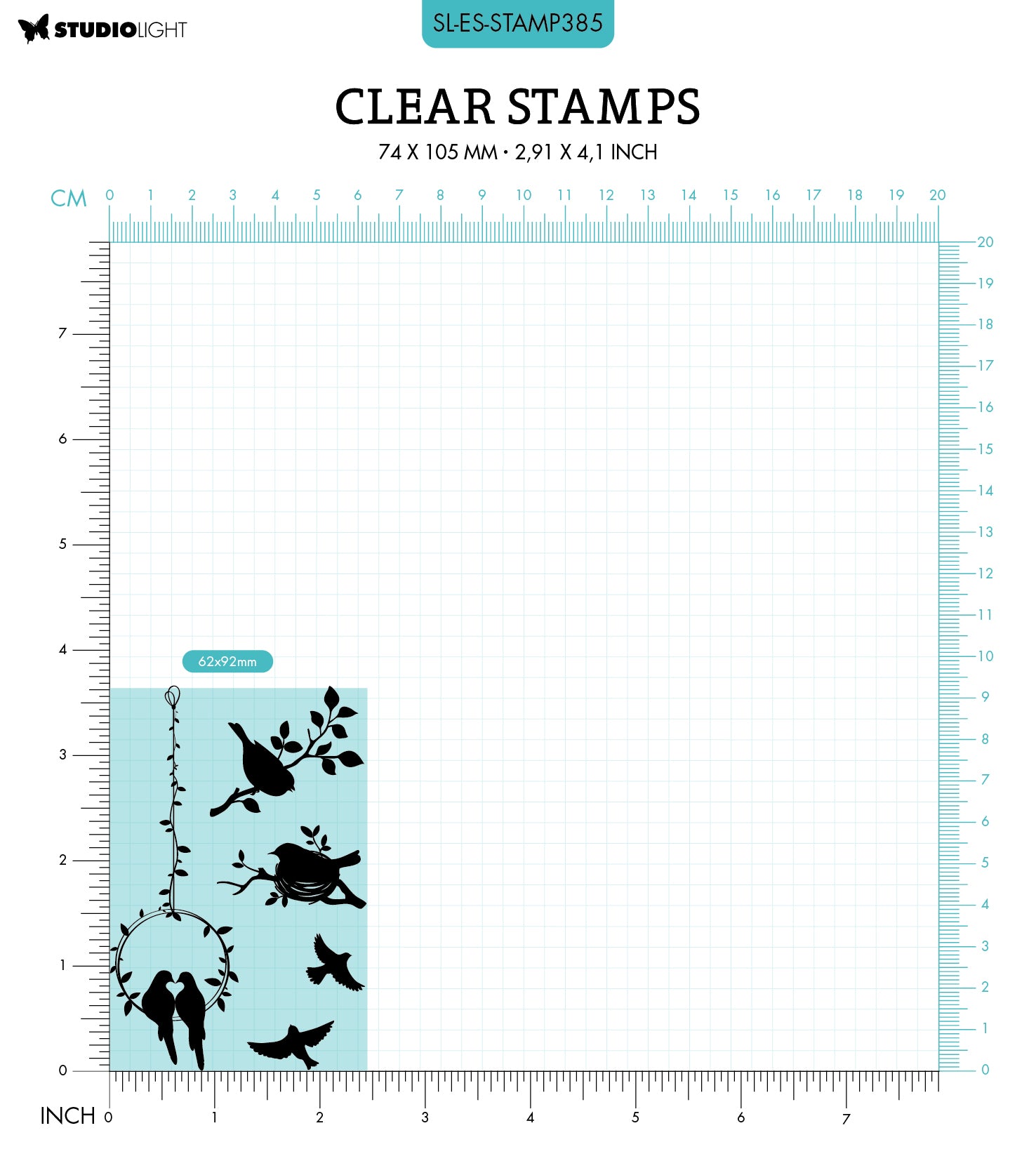SL Clear Stamp Love Bird Essentials 62x93x3mm 5 PC nr.385