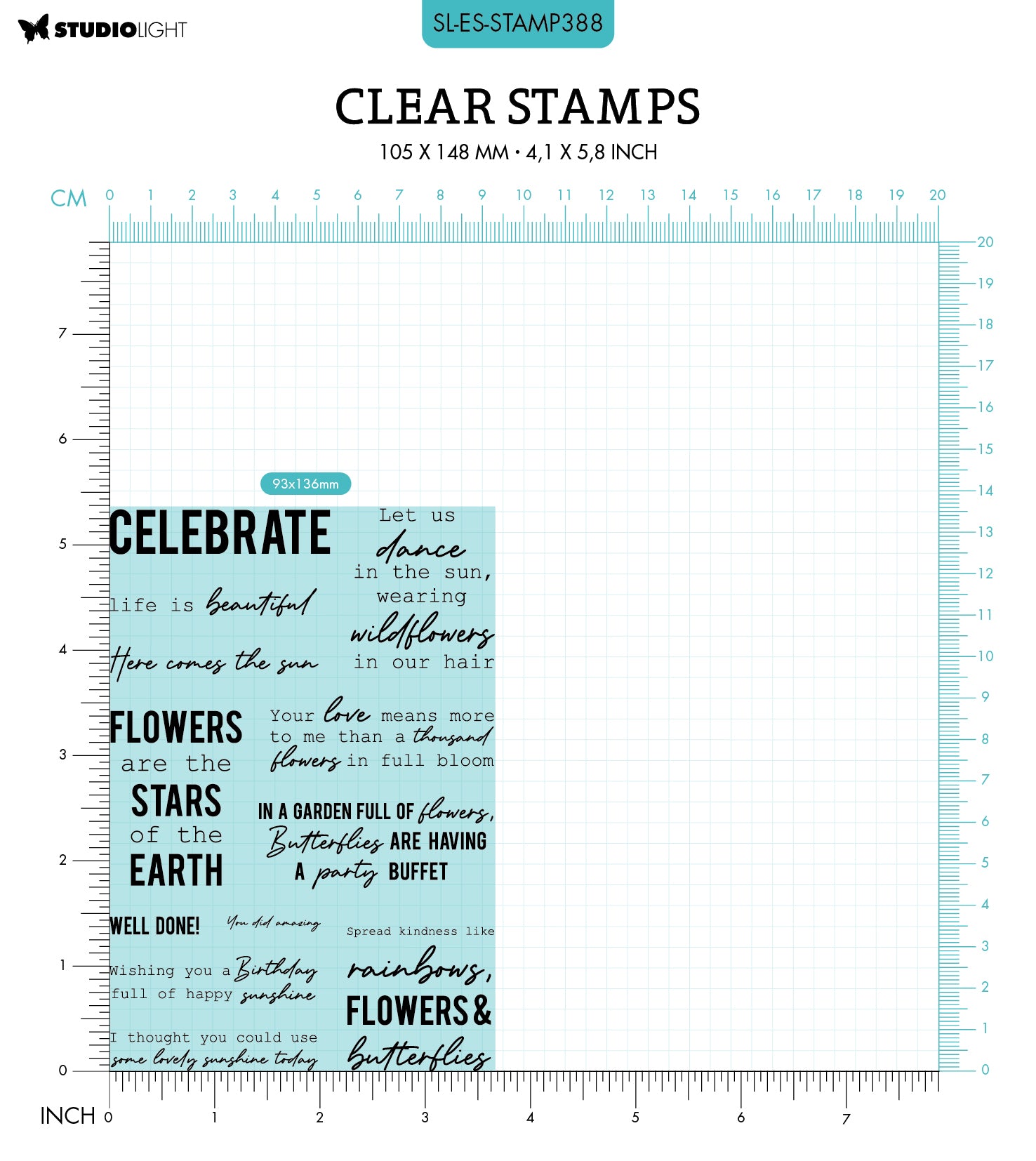 SL Clear Stamp Celebrate Sentiments Essentials 93x136x3mm 12 PC nr.388