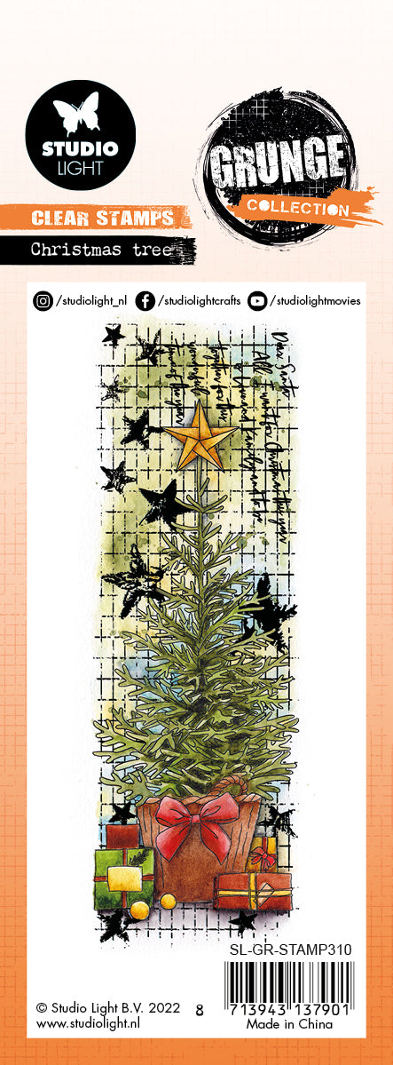 SL Clear Stamp Christmas Tree Grunge Collection 148x52.2x3mm 1 PC nr.310