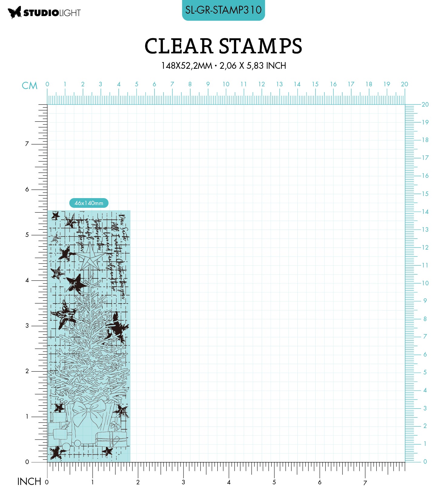 SL Clear Stamp Christmas Tree Grunge Collection 148x52.2x3mm 1 PC nr.310