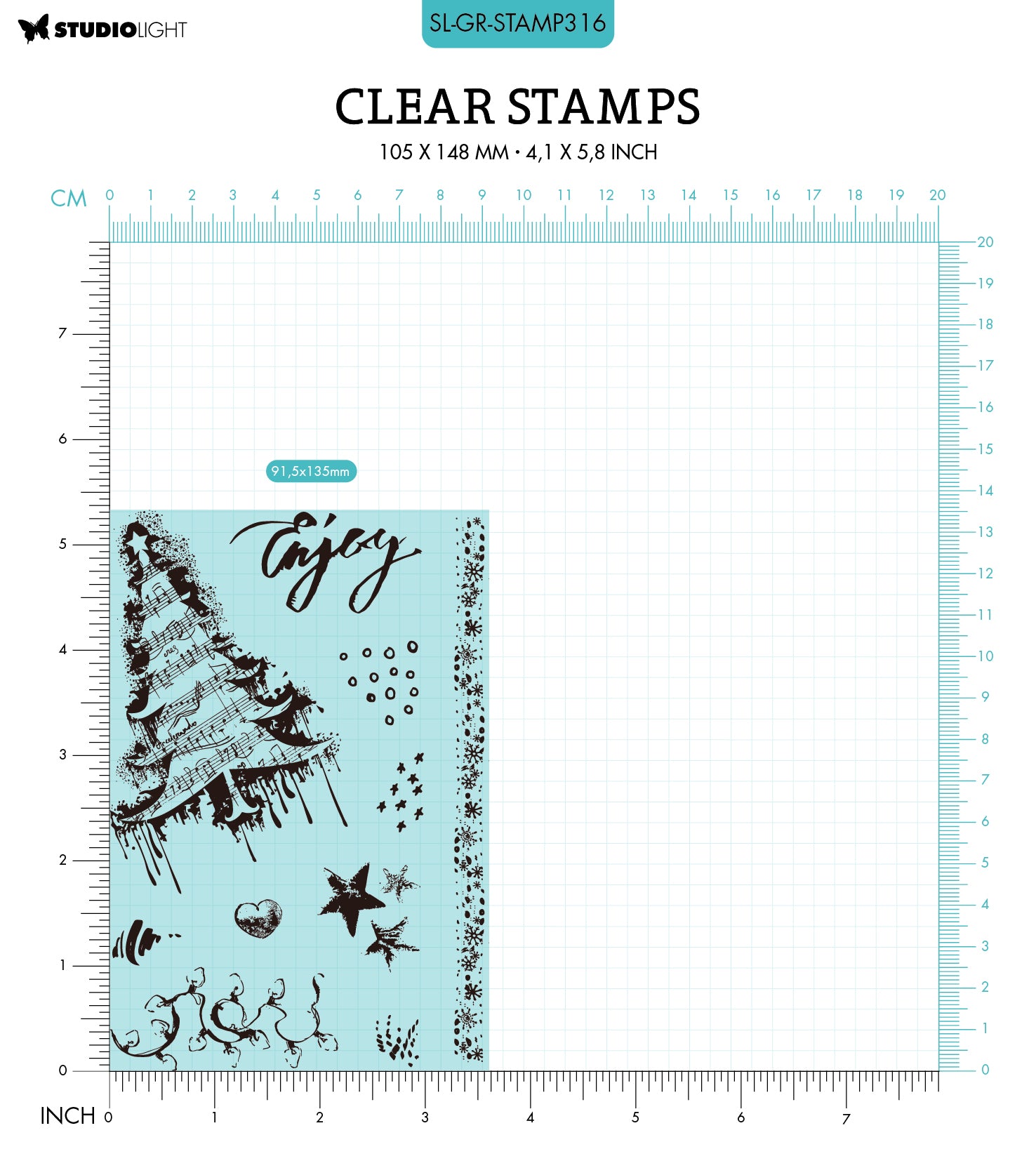 SL Clear Stamp Enjoy Winter Grunge Collection 148x105x3mm 10 PC nr.317