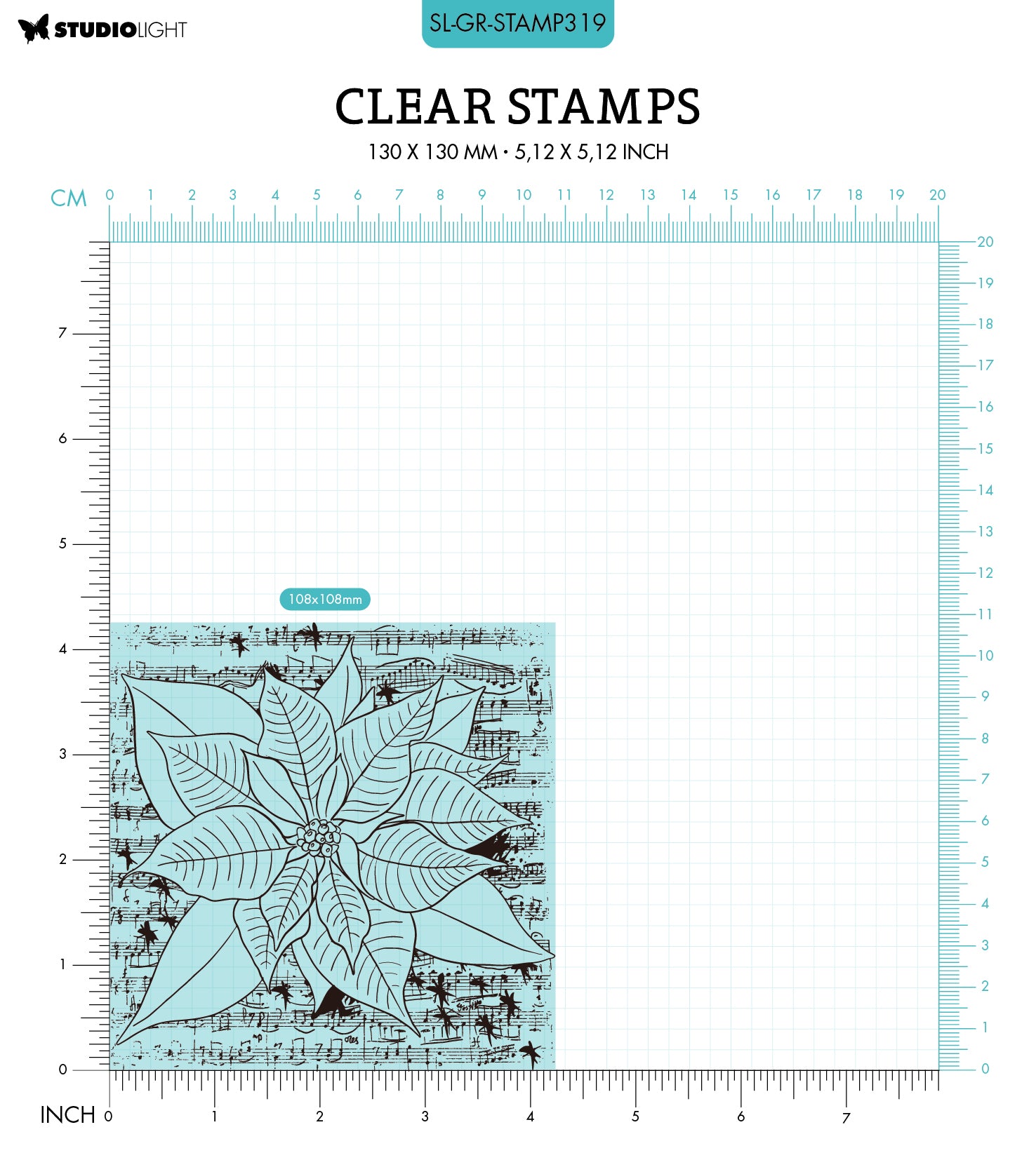 SL Clear Stamp Poinsettia Grunge Collection 130x130x3mm 1 PC nr.319